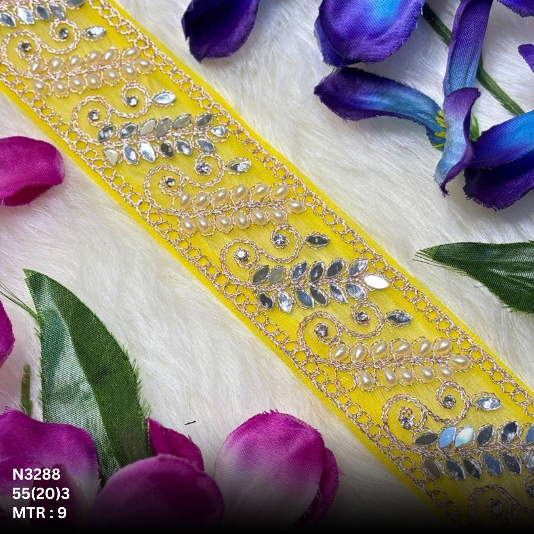 Stylish Net Handwork Lace Border for Saree Bridal Wear