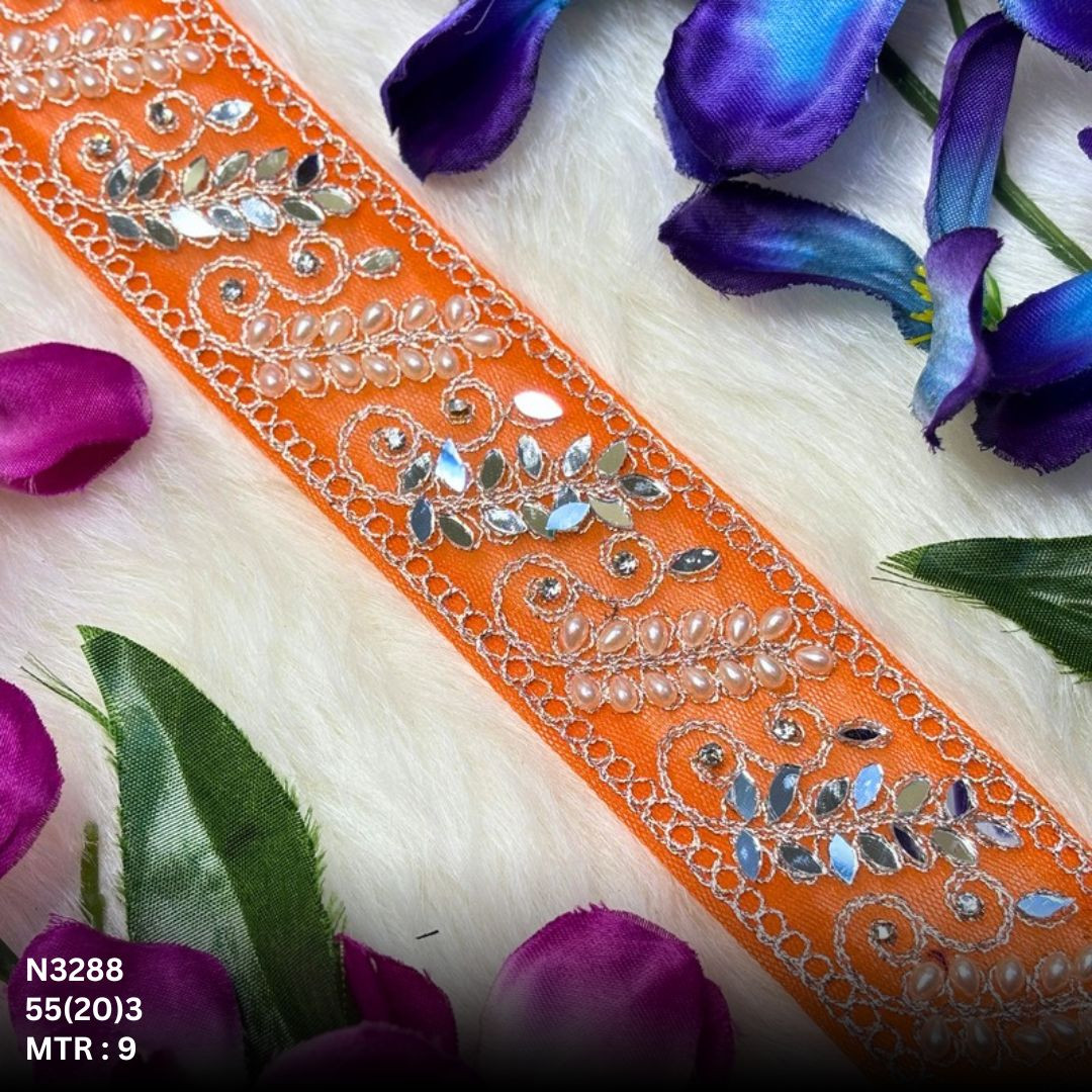Stylish Net Handwork Lace Border for Saree Bridal Wear