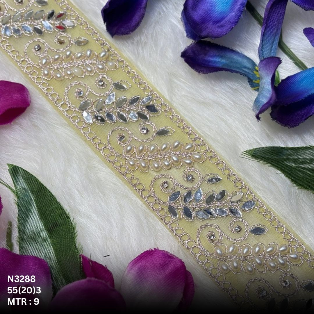 Stylish Net Handwork Lace Border for Saree Bridal Wear