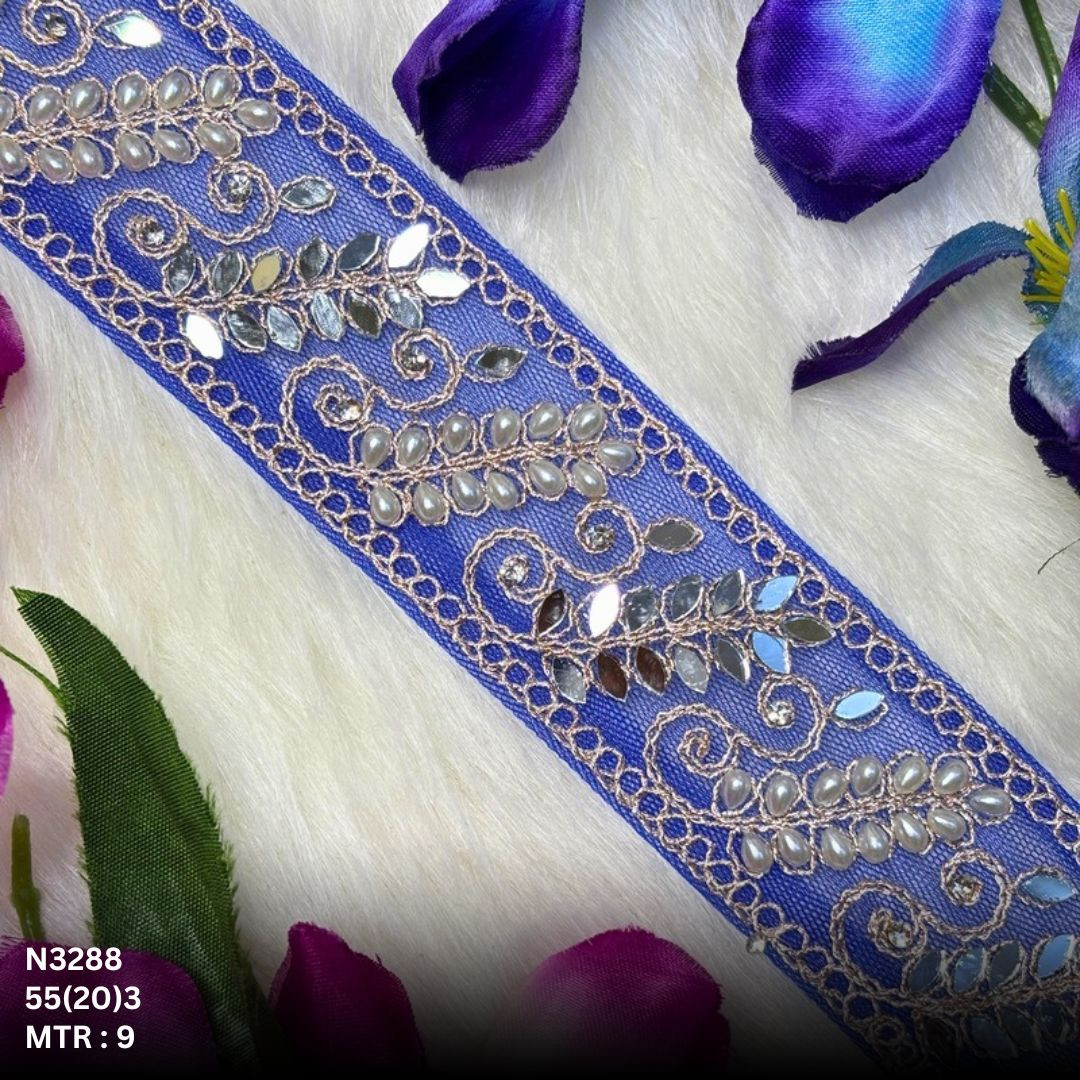 Stylish Net Handwork Lace Border for Saree Bridal Wear