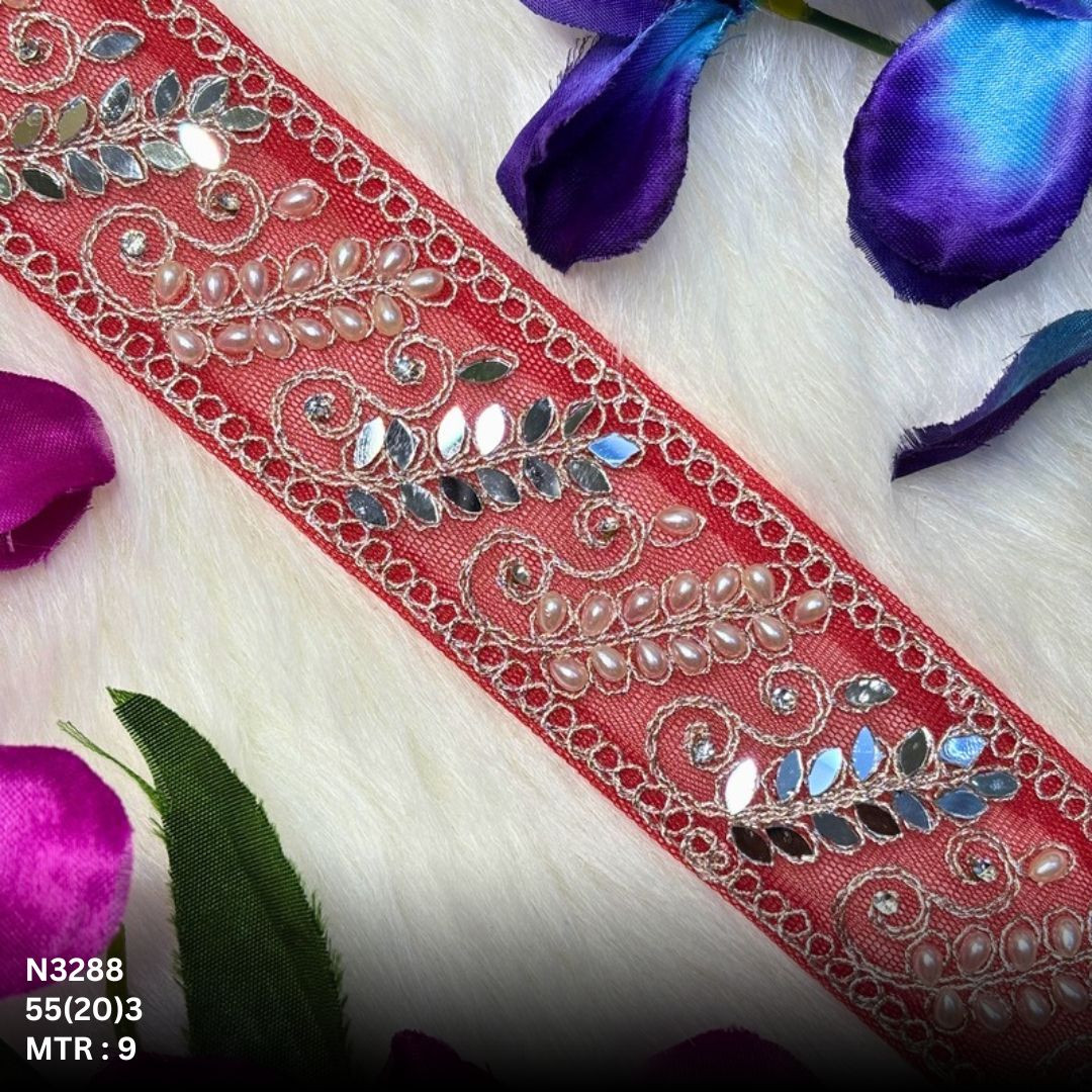 Stylish Net Handwork Lace Border for Saree Bridal Wear
