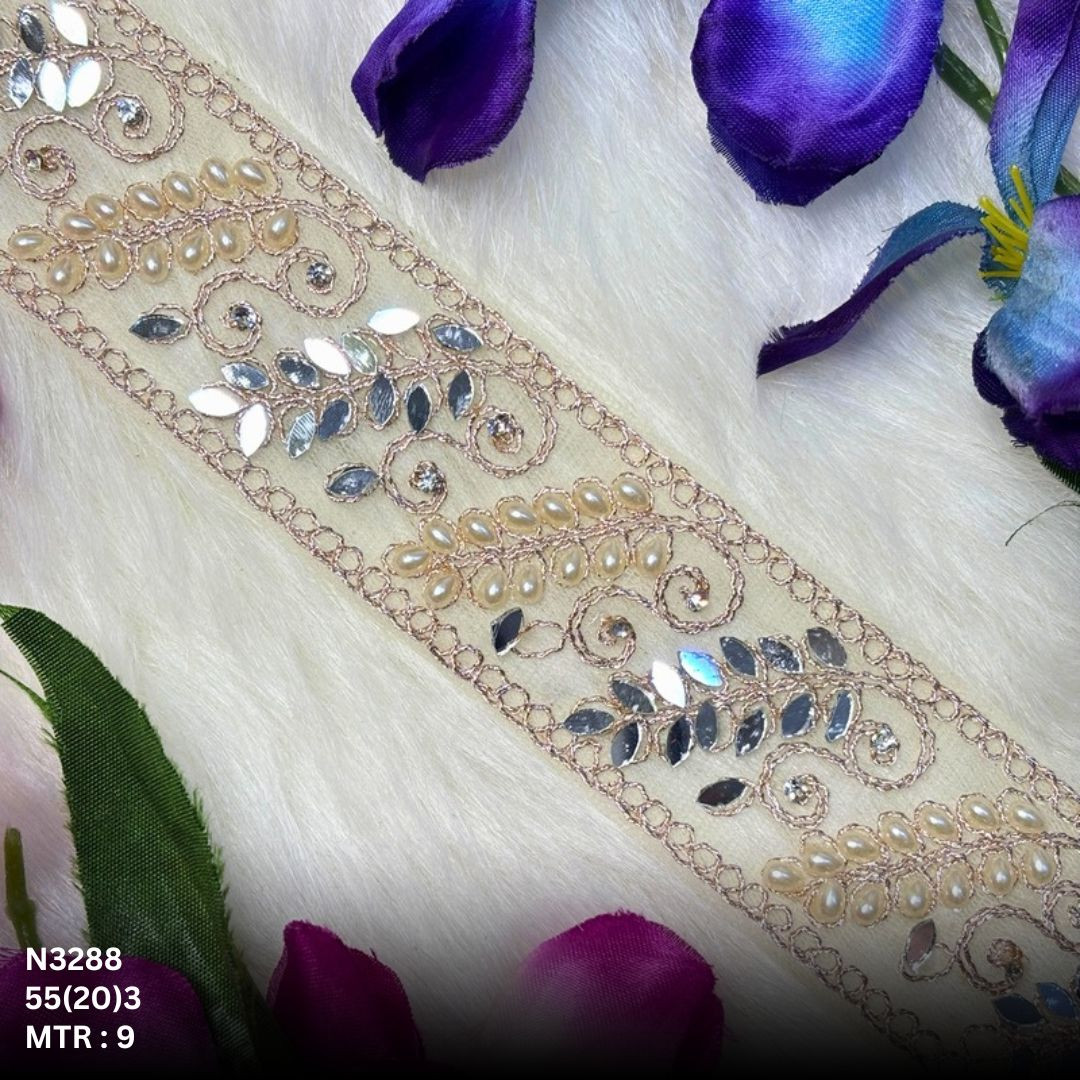 Stylish Net Handwork Lace Border for Saree Bridal Wear