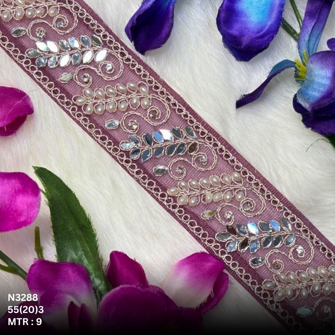 Stylish Net Handwork Lace Border for Saree Bridal Wear