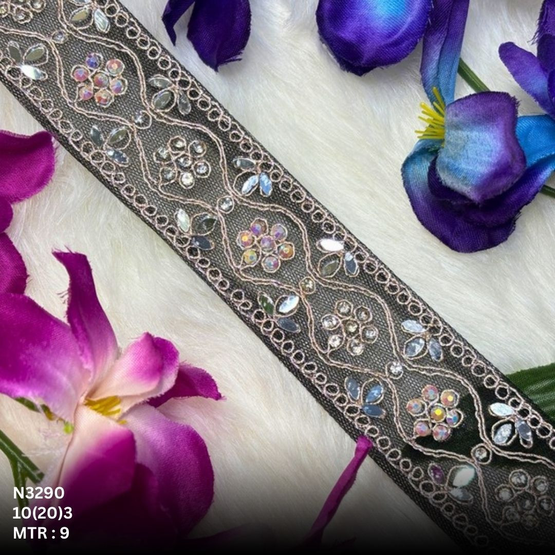 Premium Net Handwork Lace Border for Saree Bridal Wear