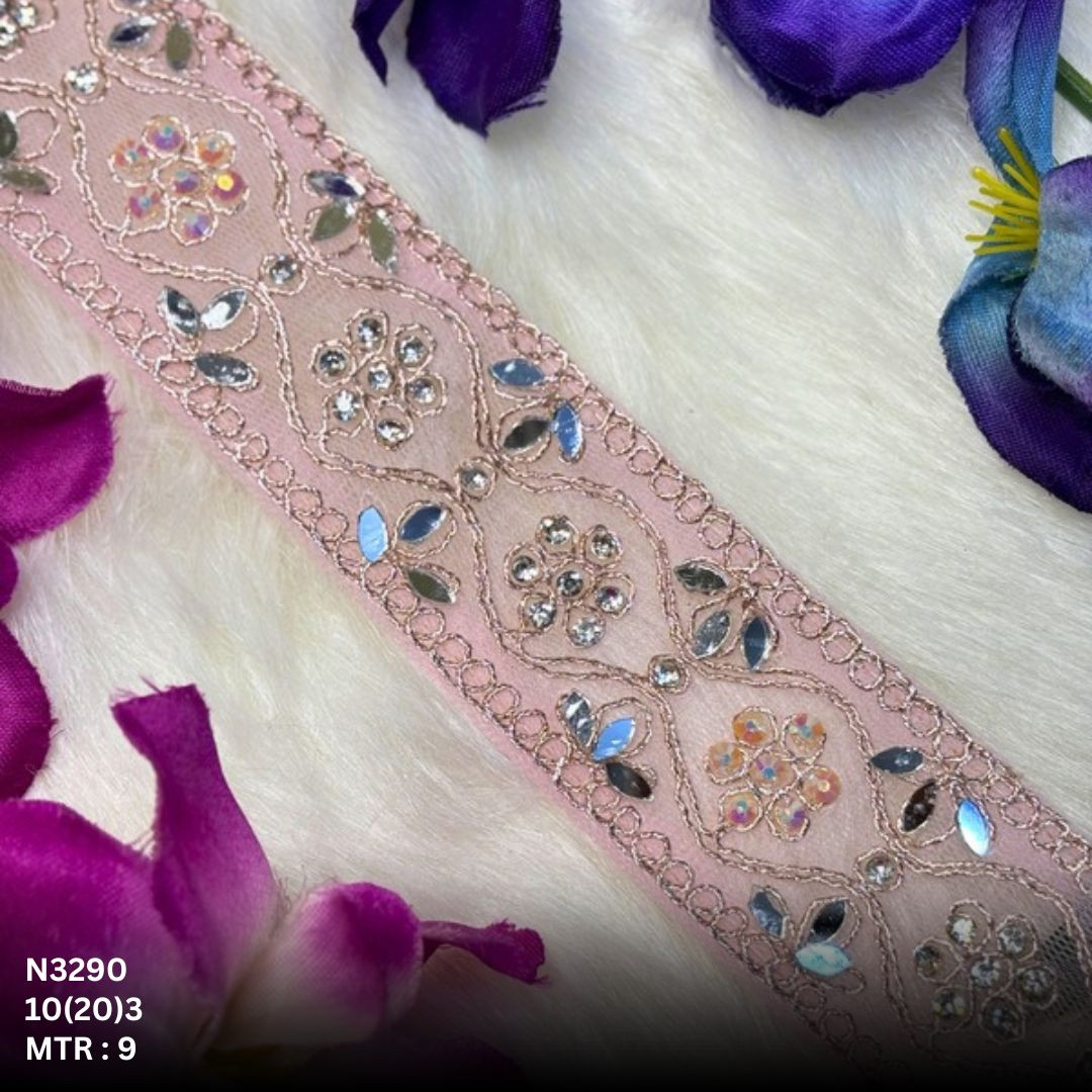 Premium Net Handwork Lace Border for Saree Bridal Wear