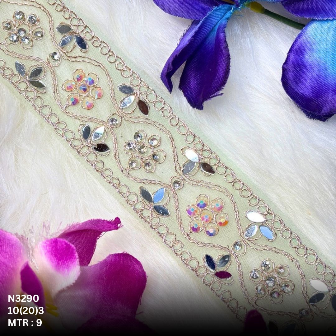 Premium Net Handwork Lace Border for Saree Bridal Wear