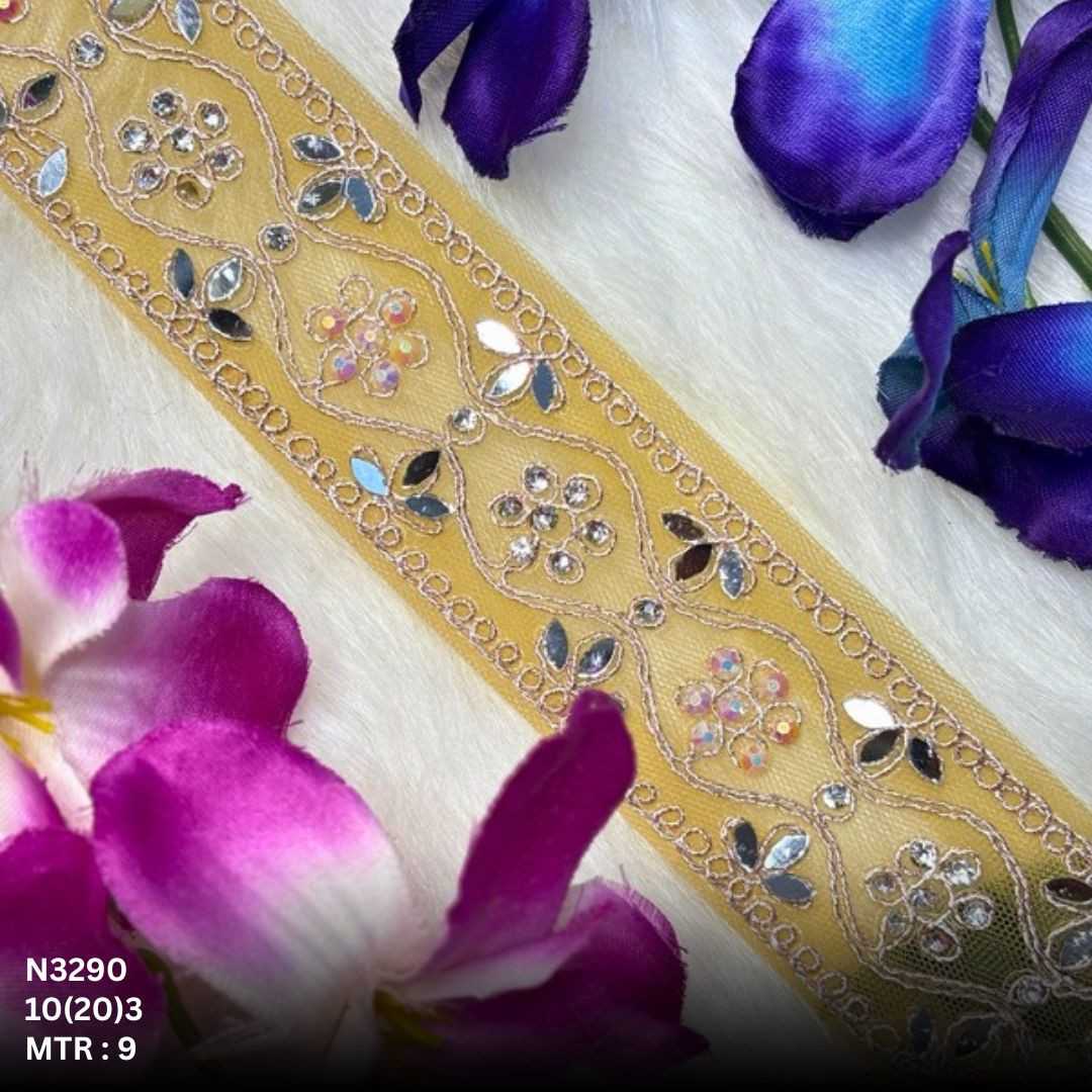 Premium Net Handwork Lace Border for Saree Bridal Wear
