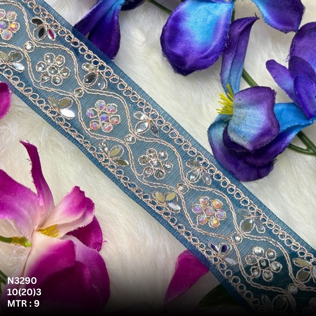 Premium Net Handwork Lace Border for Saree Bridal Wear