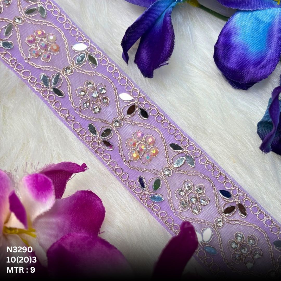 Premium Net Handwork Lace Border for Saree Bridal Wear