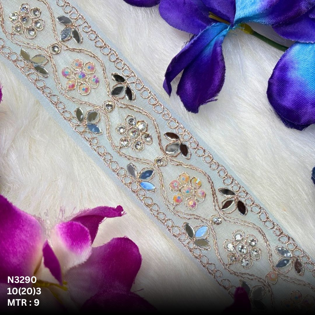 Premium Net Handwork Lace Border for Saree Bridal Wear