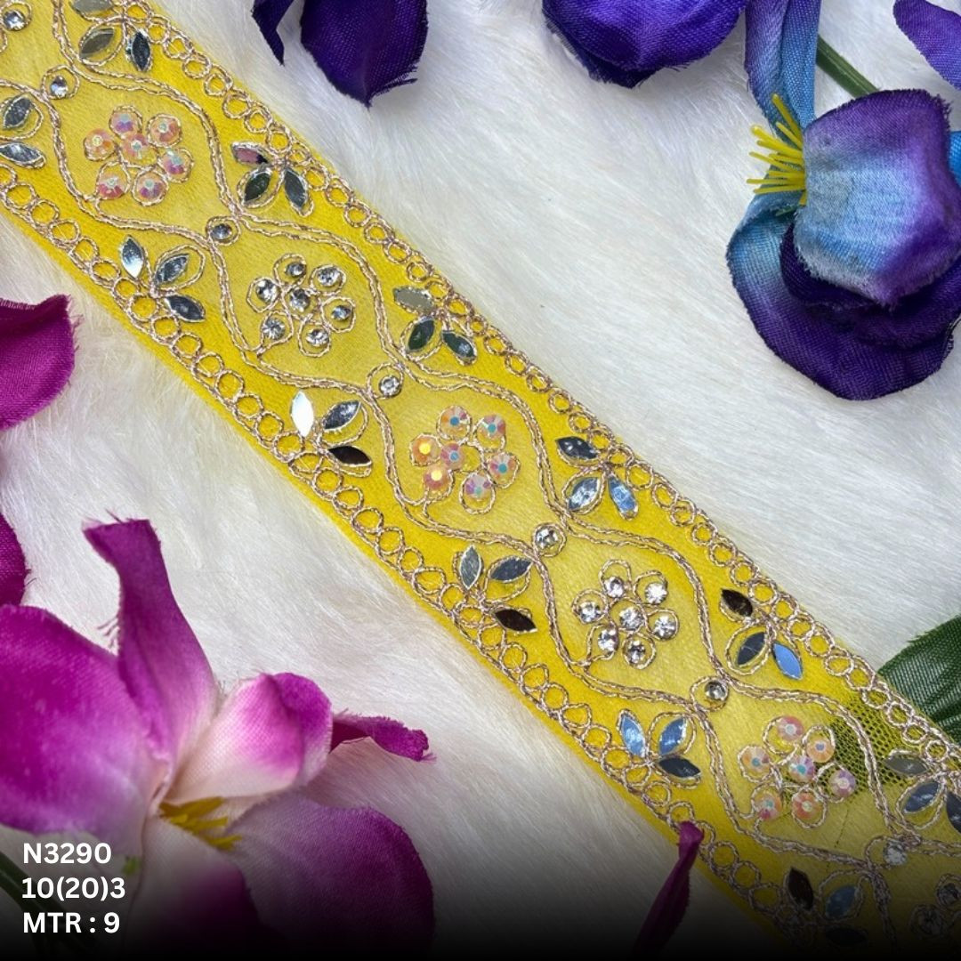 Premium Net Handwork Lace Border for Saree Bridal Wear