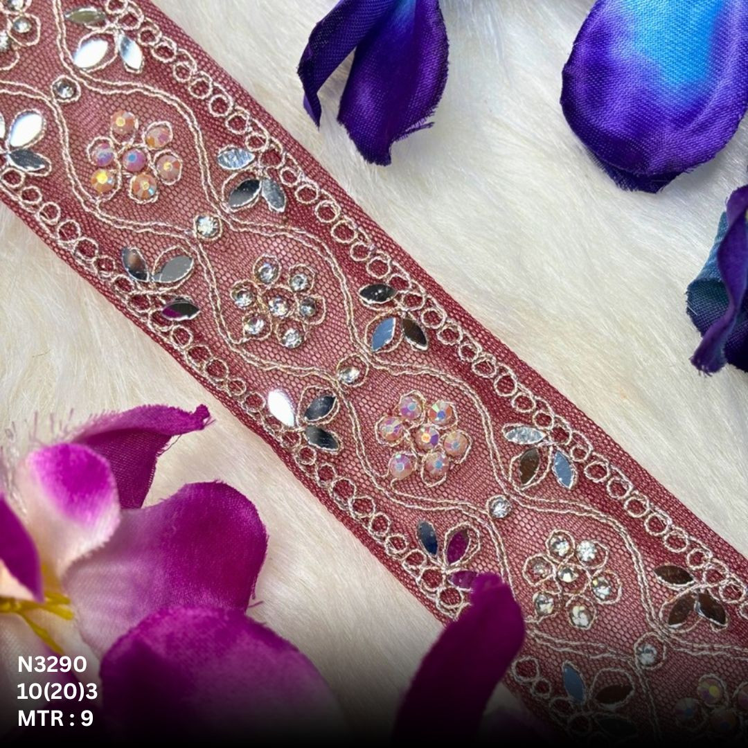 Premium Net Handwork Lace Border for Saree Bridal Wear