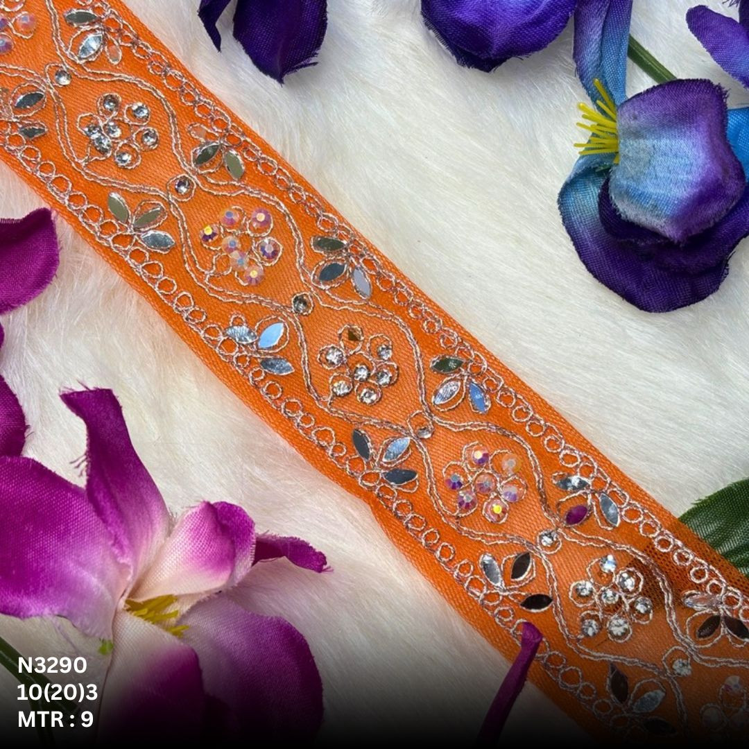 Premium Net Handwork Lace Border for Saree Bridal Wear