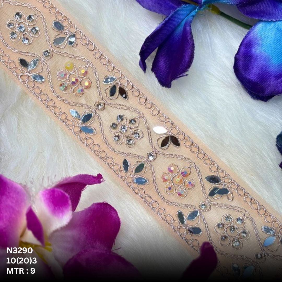 Premium Net Handwork Lace Border for Saree Bridal Wear