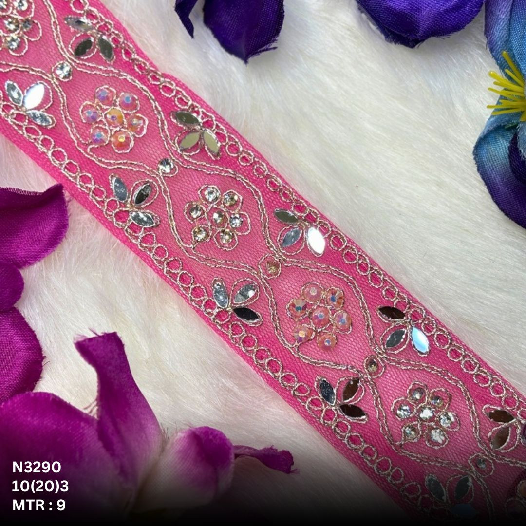 Premium Net Handwork Lace Border for Saree Bridal Wear