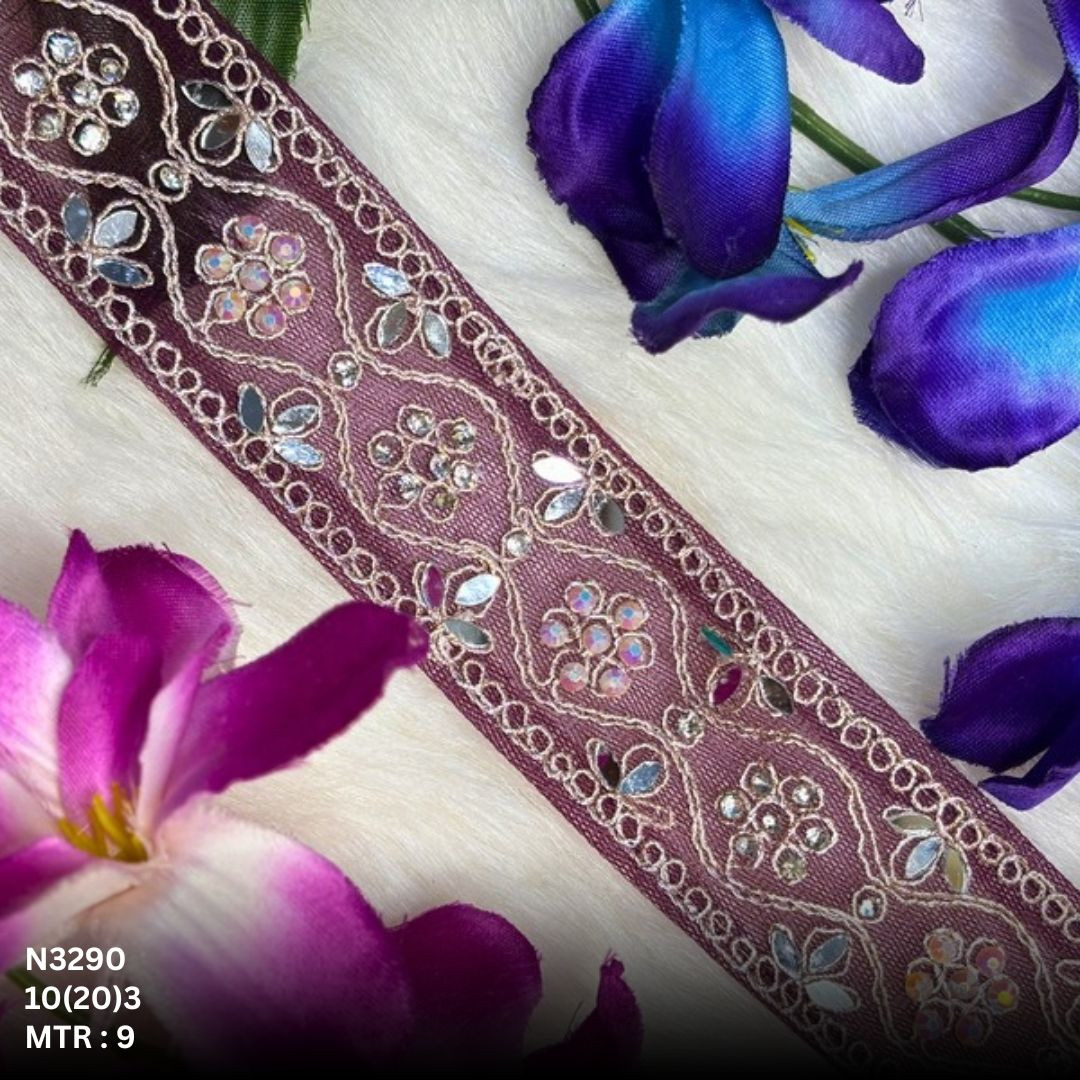 Premium Net Handwork Lace Border for Saree Bridal Wear