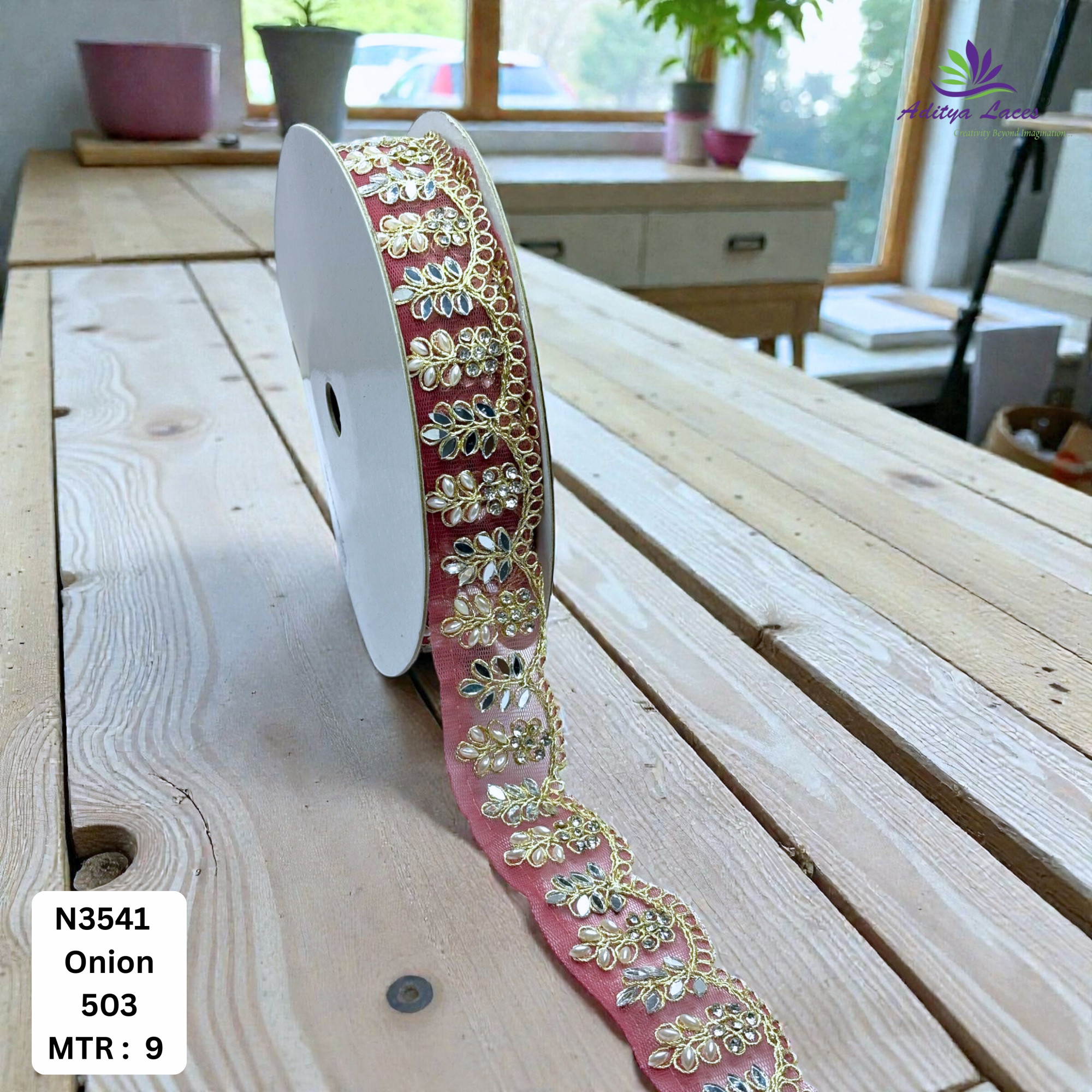 Premium Net Handwork Lace Border for Saree Bridal Wear