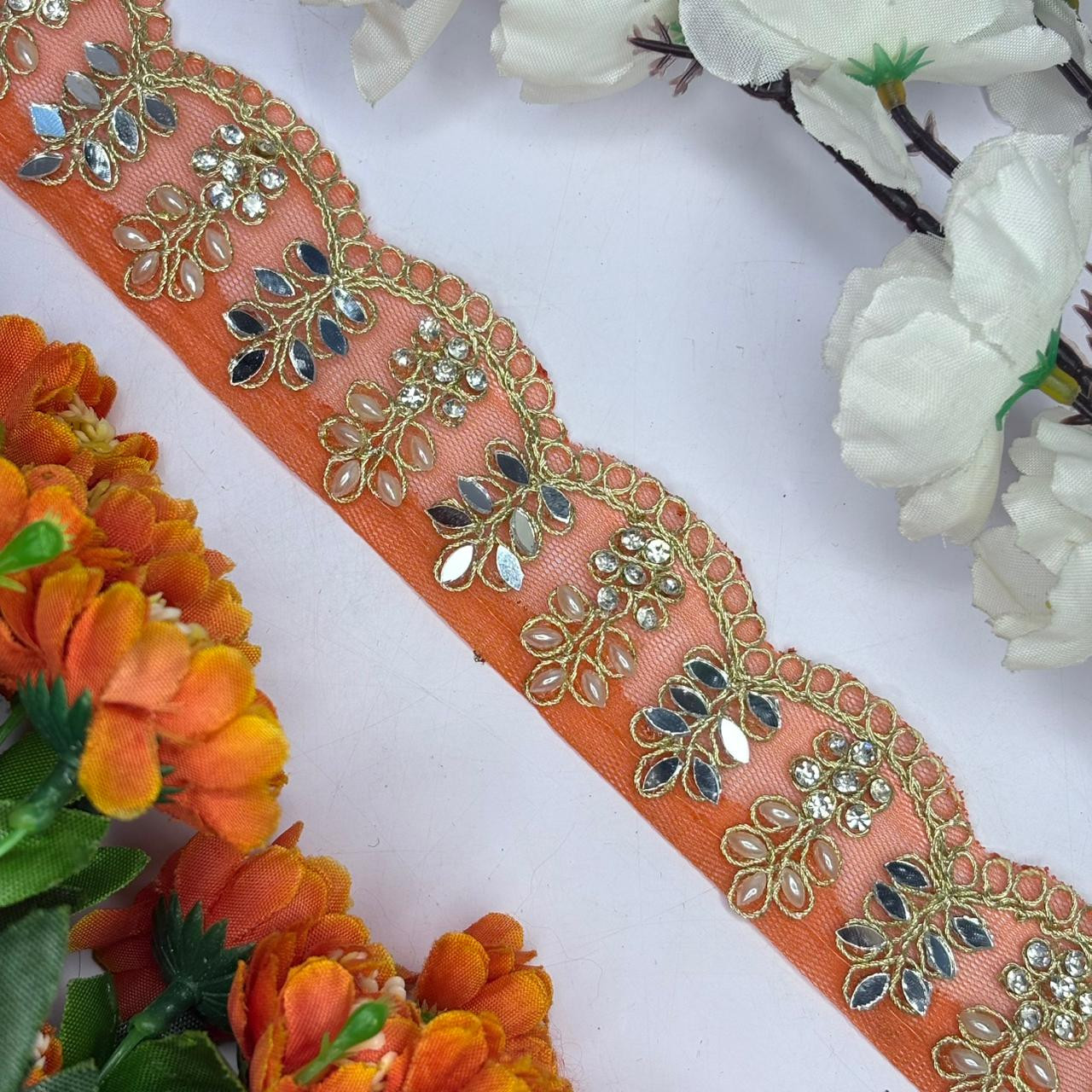 Premium Net Handwork Lace Border for Saree Bridal Wear
