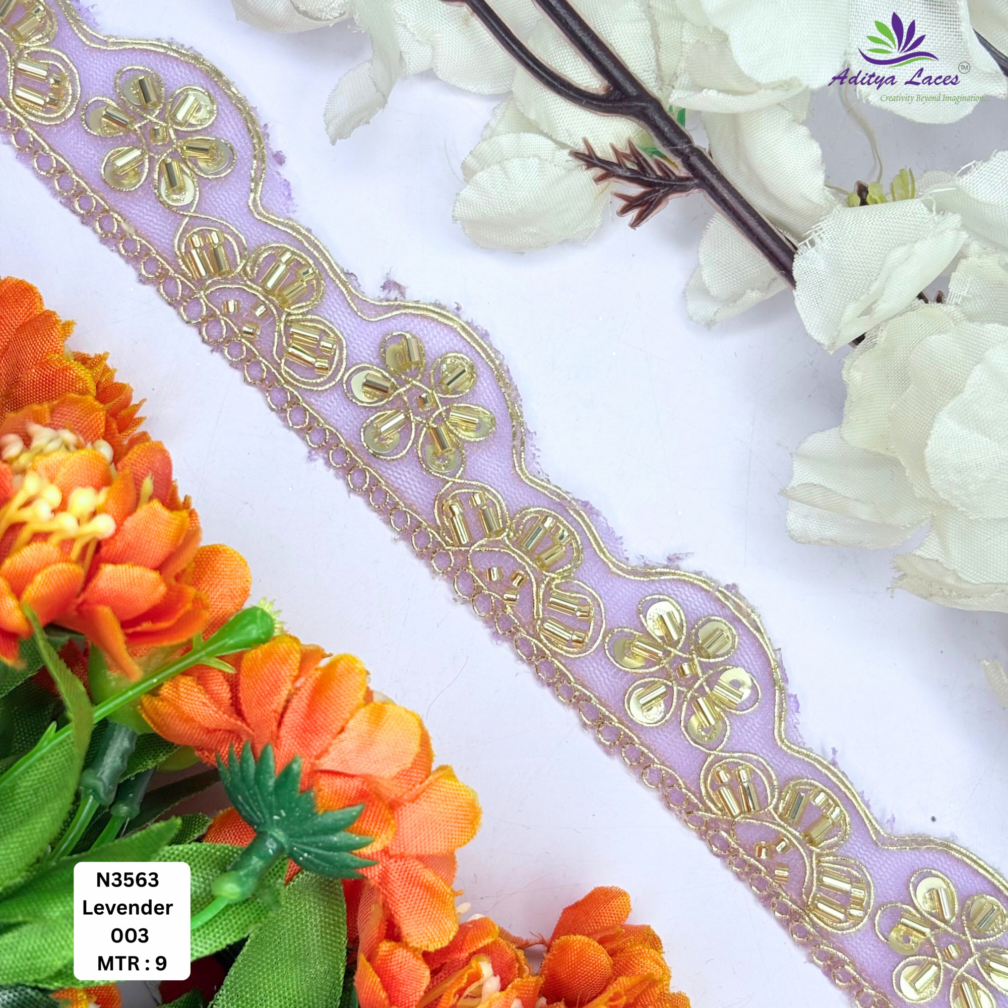 Stylish Luxury Fashion Beads Lace for Saree Blouse