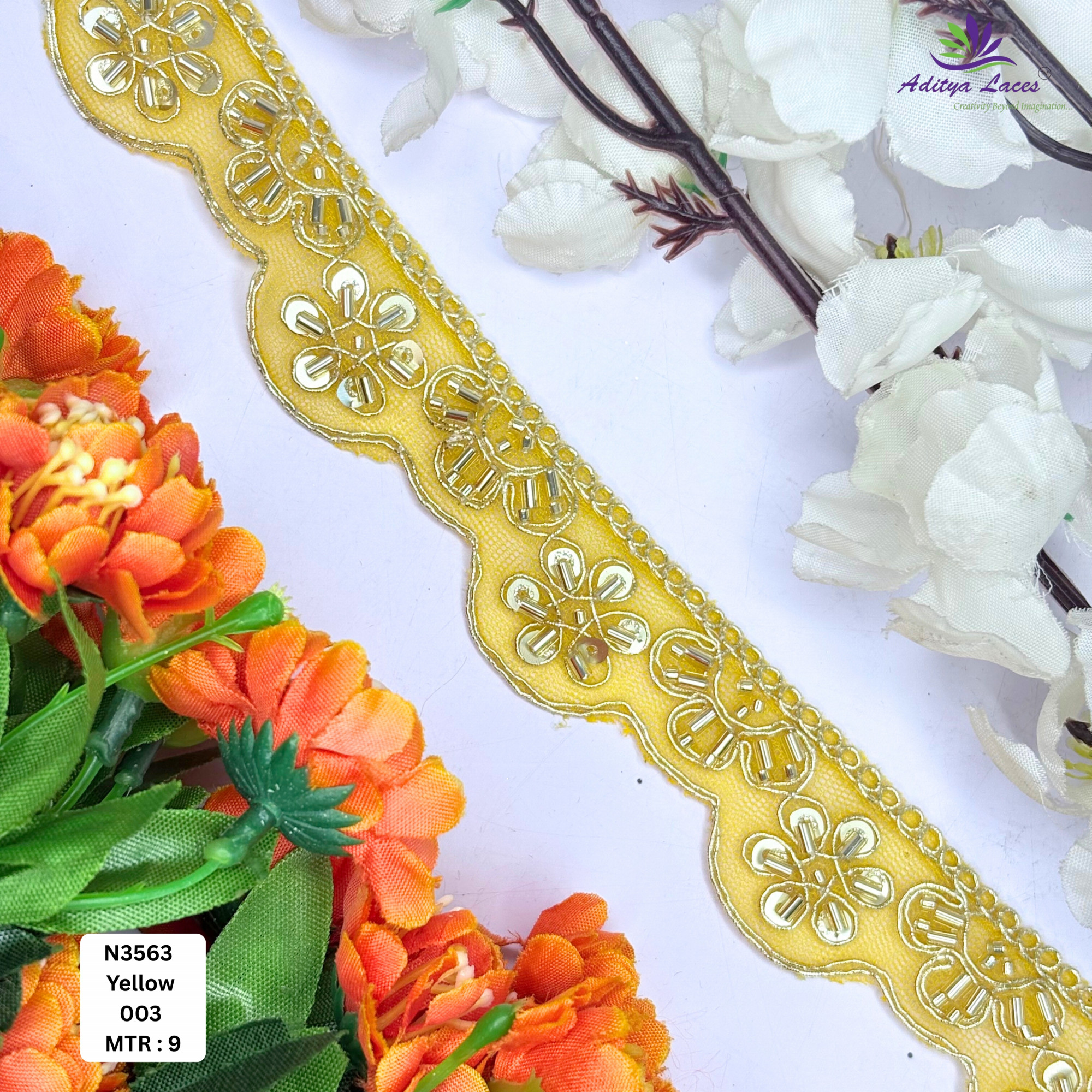 Stylish Luxury Fashion Beads Lace for Saree Blouse