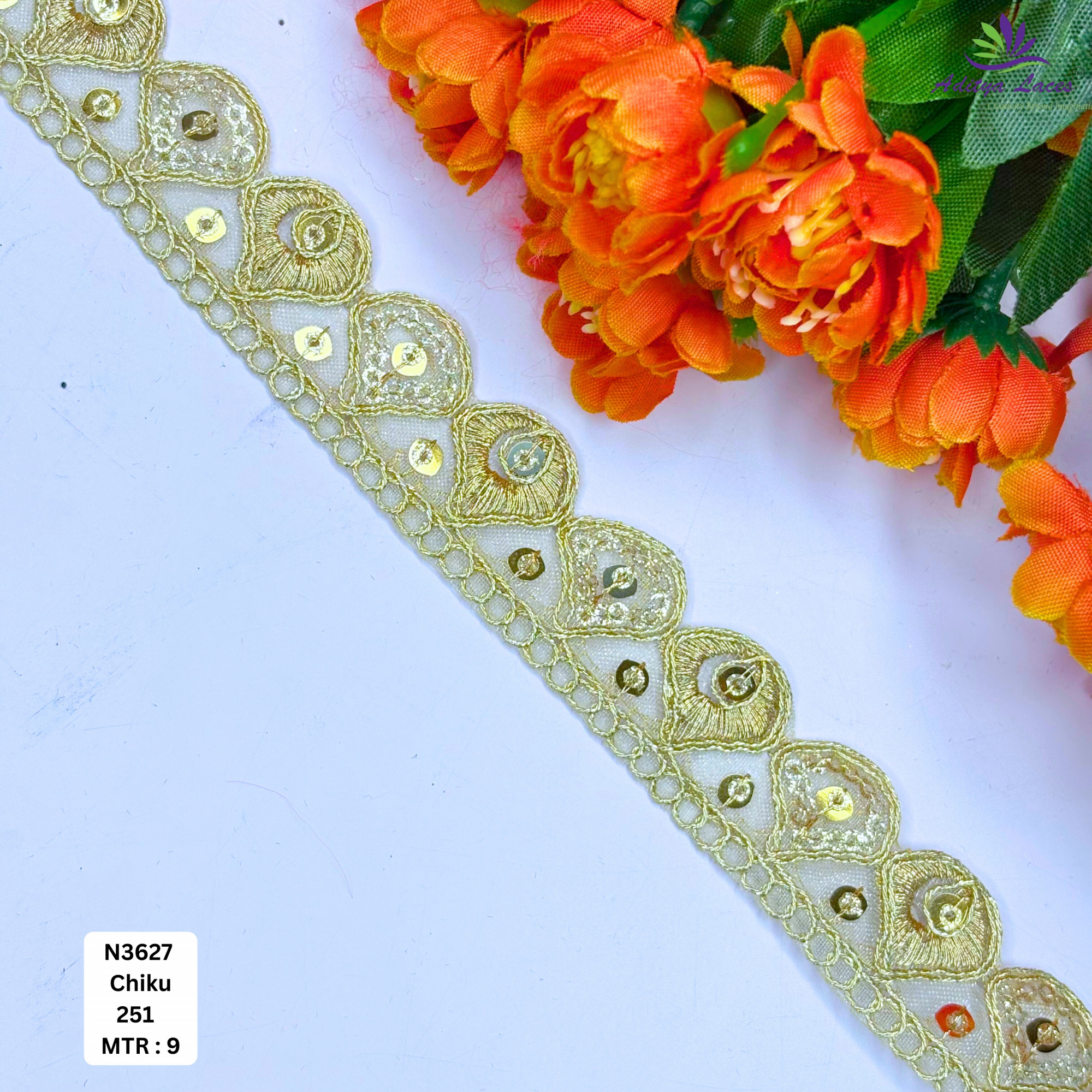 Fancy Embroidered Net Lace Border for Saree Bridal Wear