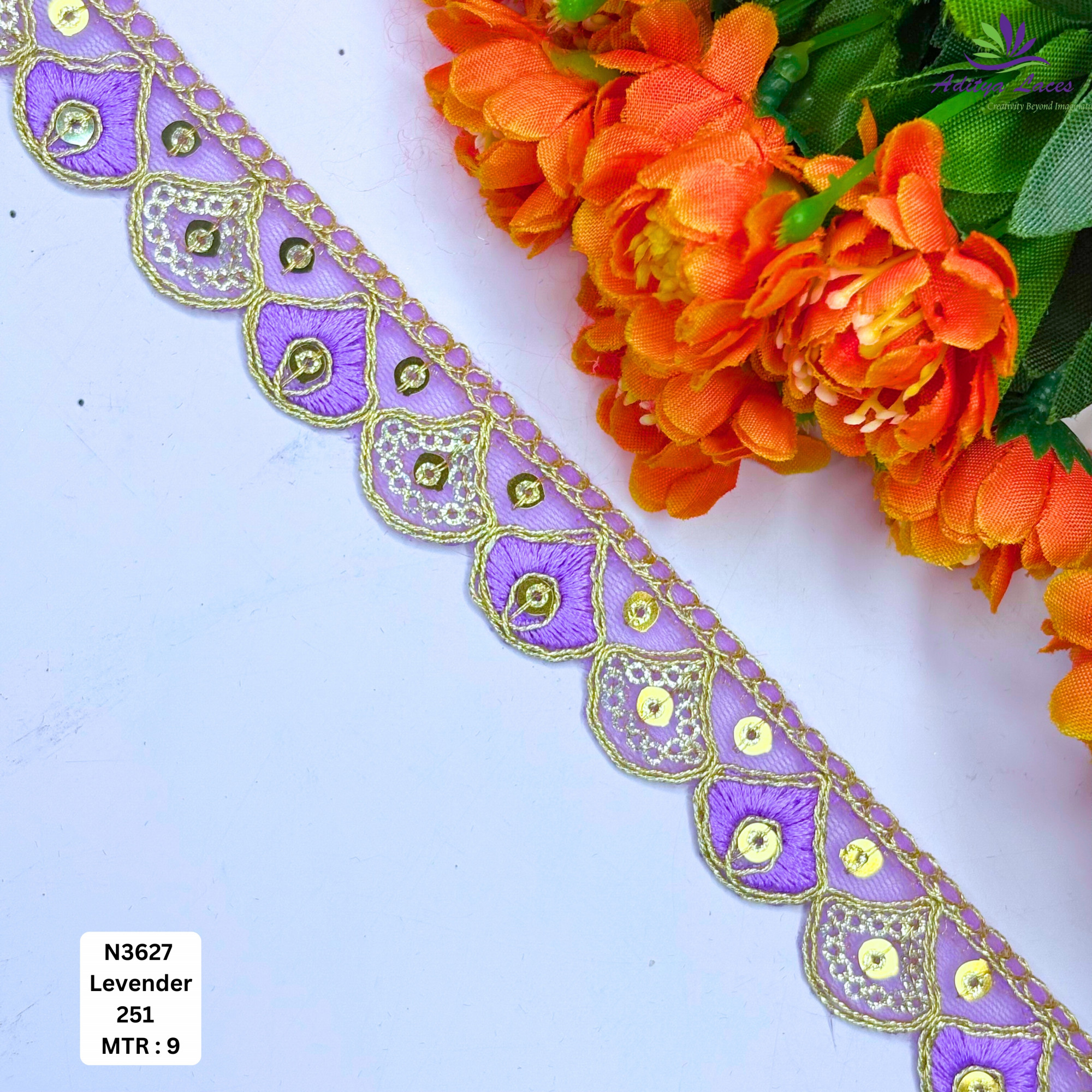 Fancy Embroidered Net Lace Border for Saree Bridal Wear