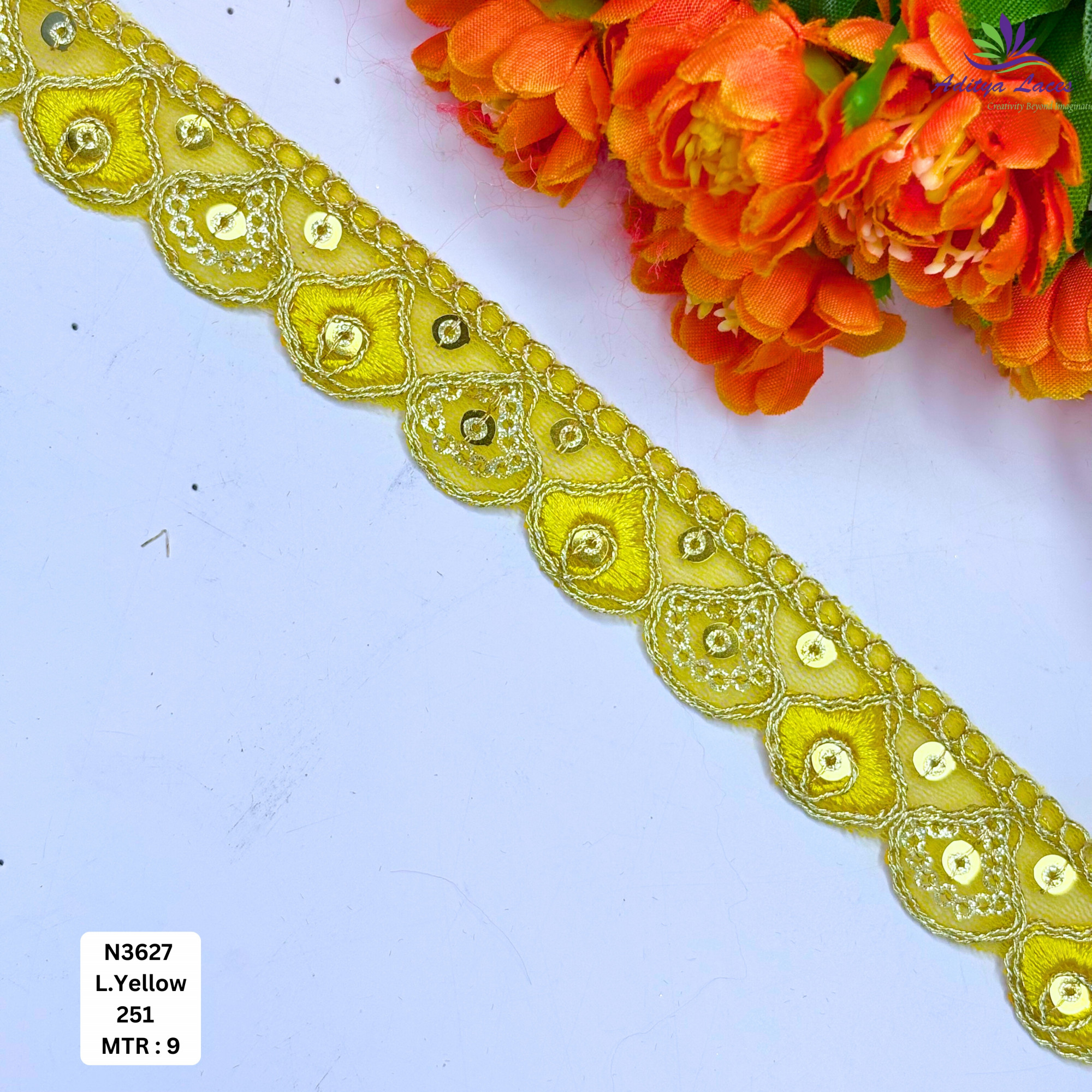 Fancy Embroidered Net Lace Border for Saree Bridal Wear