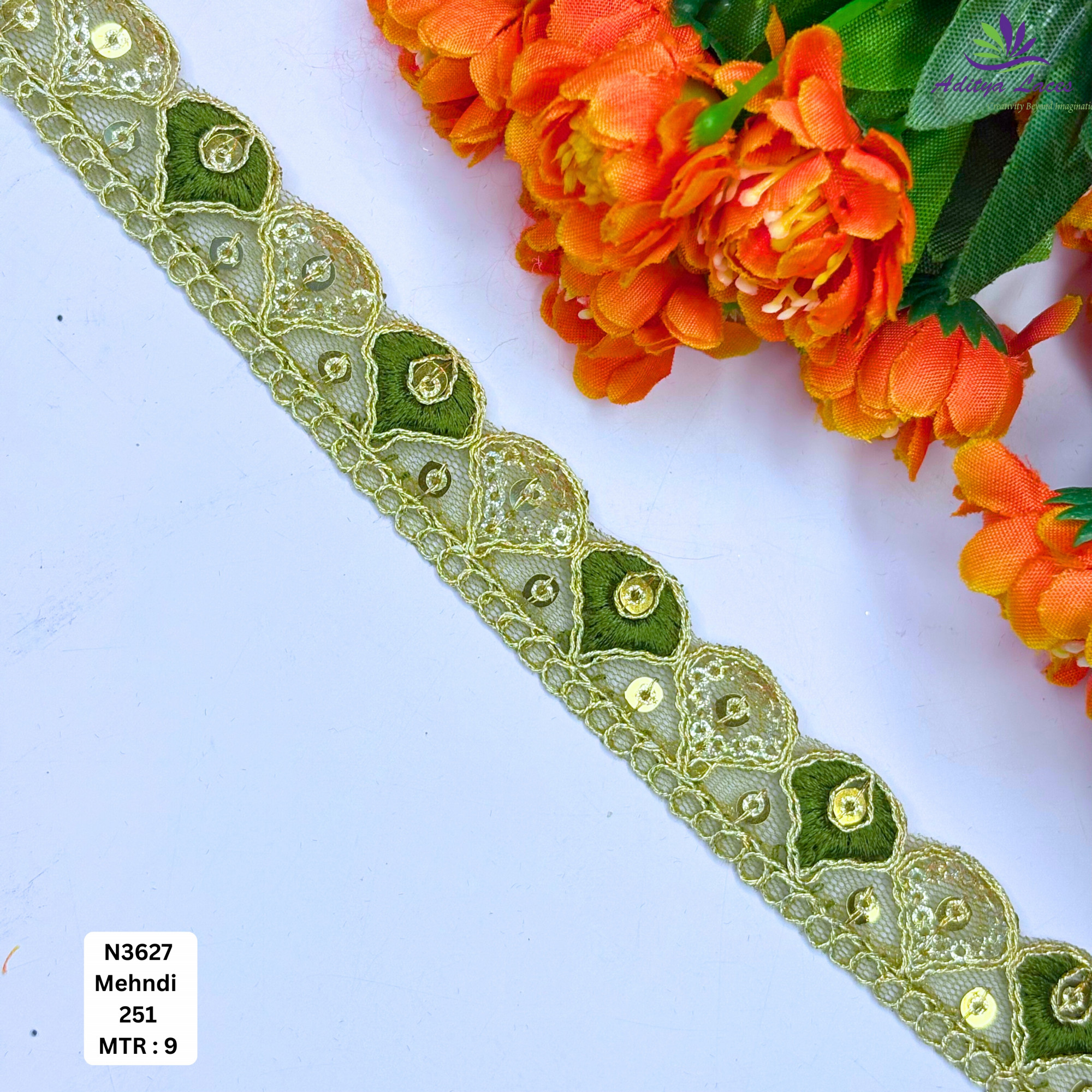 Fancy Embroidered Net Lace Border for Saree Bridal Wear