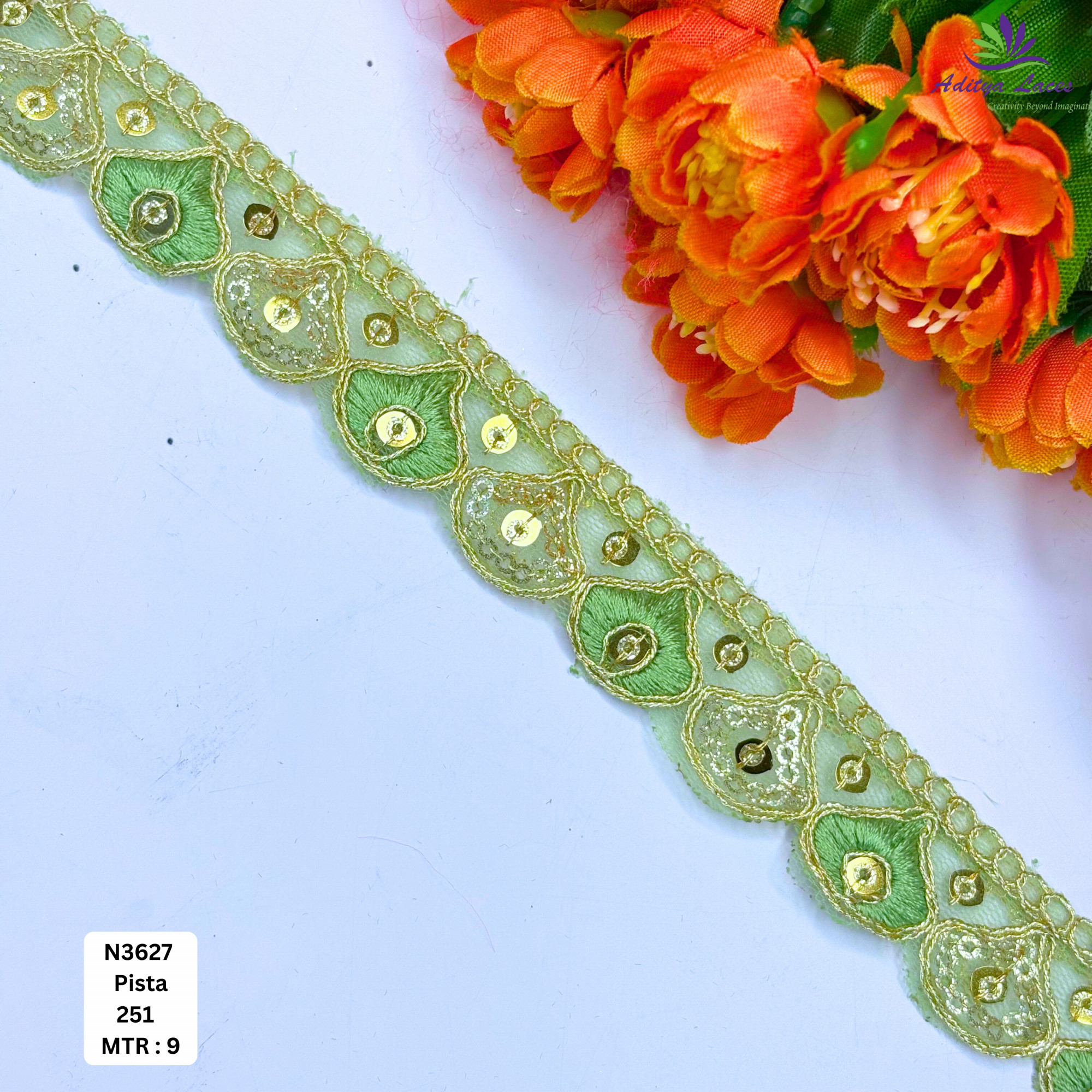 Fancy Embroidered Net Lace Border for Saree Bridal Wear
