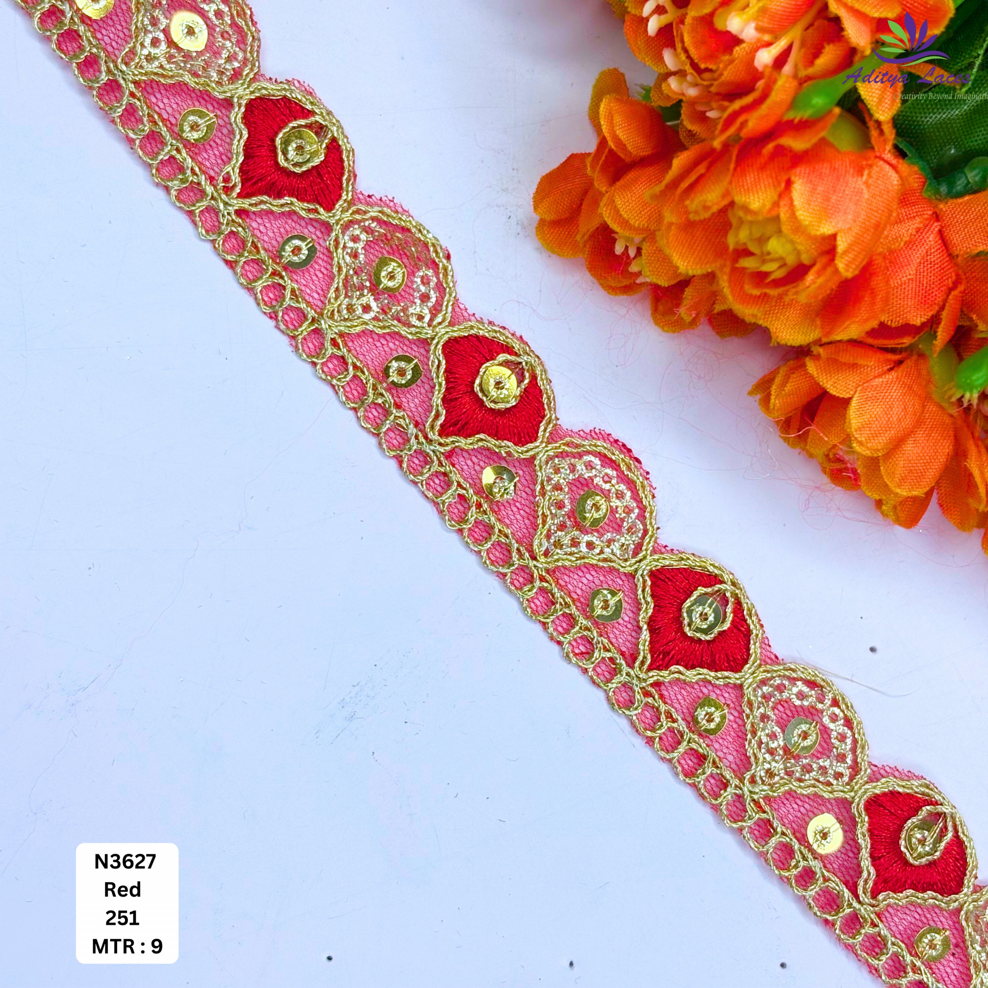 Fancy Embroidered Net Lace Border for Saree Bridal Wear