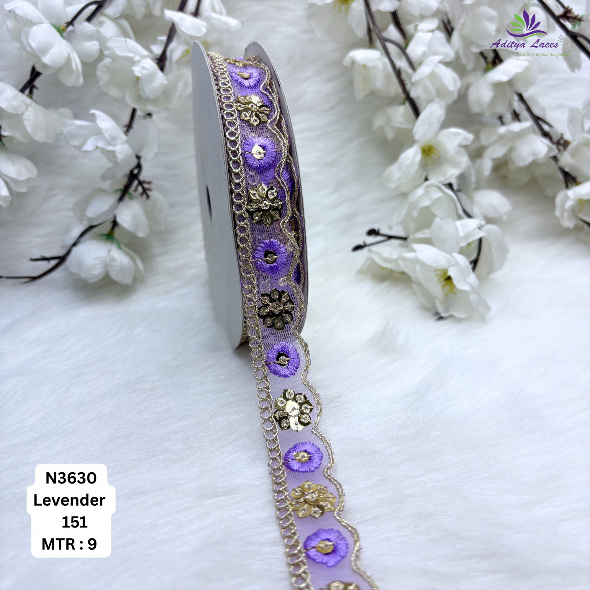 Fancy Embroidered Net Lace Border for Saree Bridal Wear