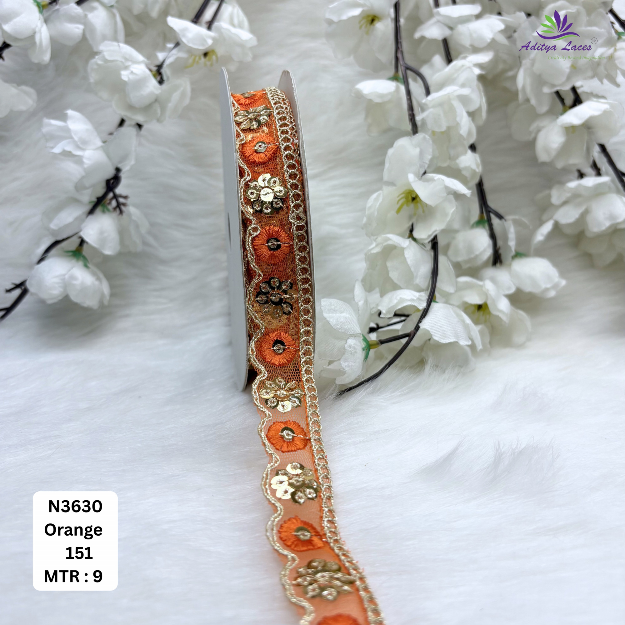 Fancy Embroidered Net Lace Border for Saree Bridal Wear