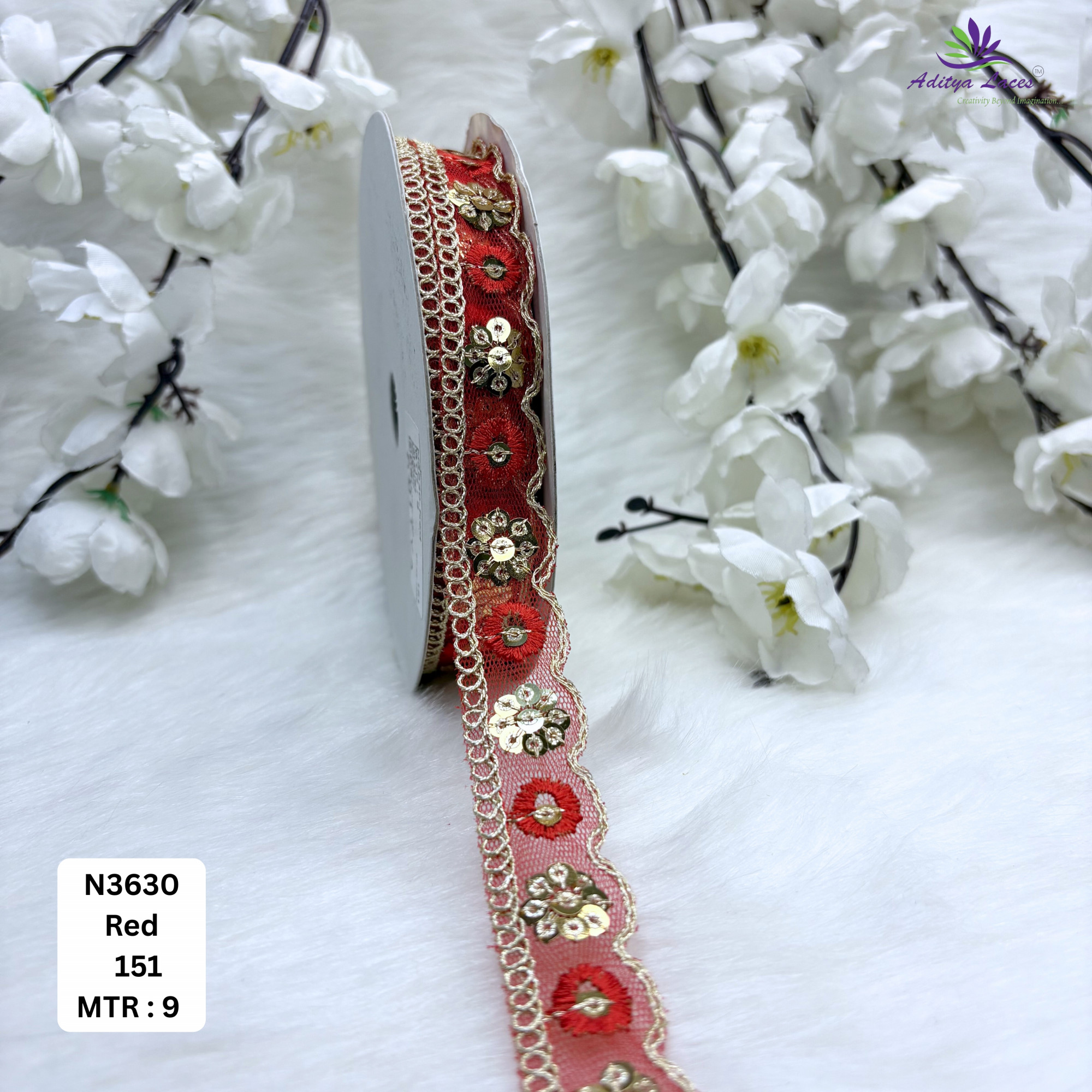 Fancy Embroidered Net Lace Border for Saree Bridal Wear