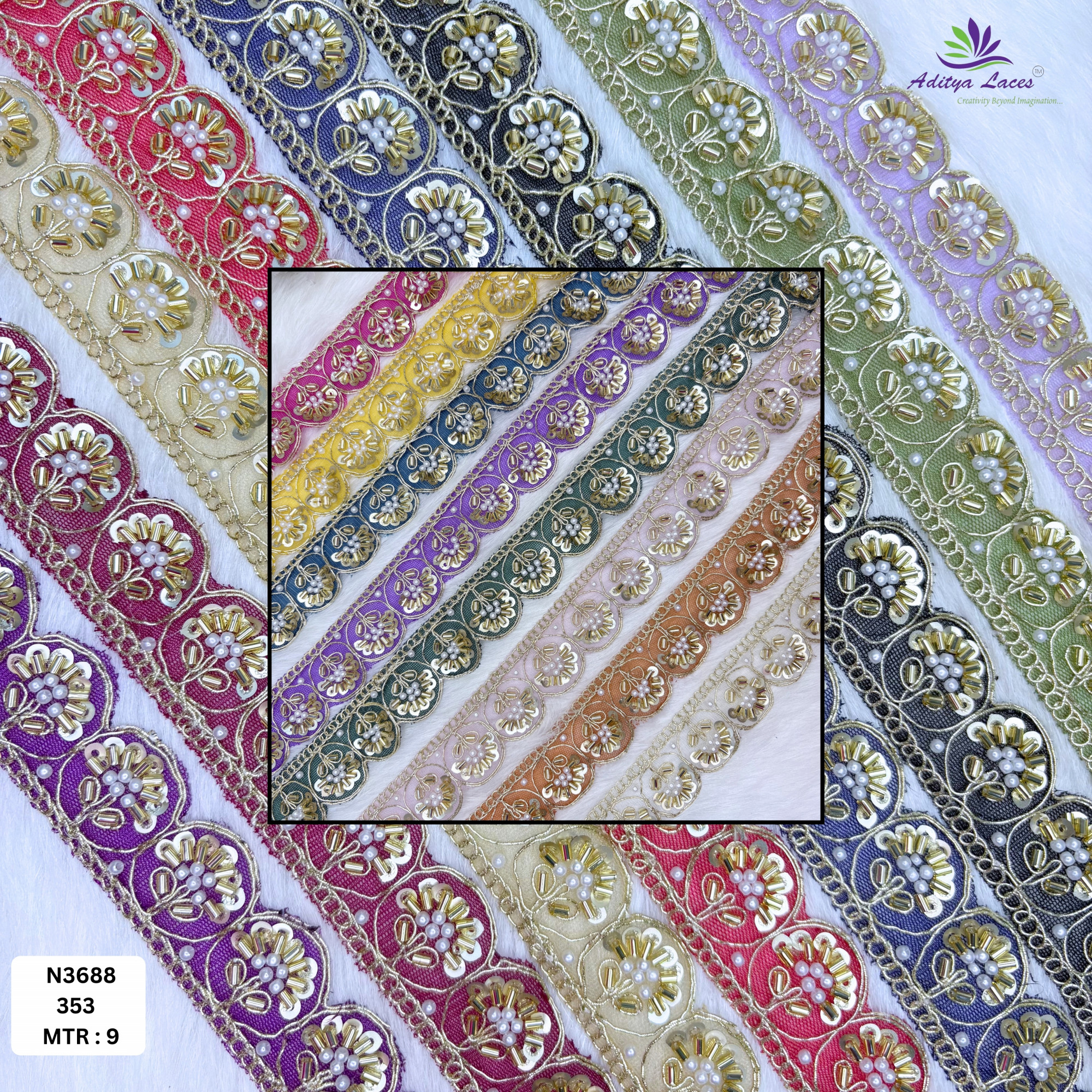 Stylish Embroidered Net Lace Border for Saree Bridal Wear