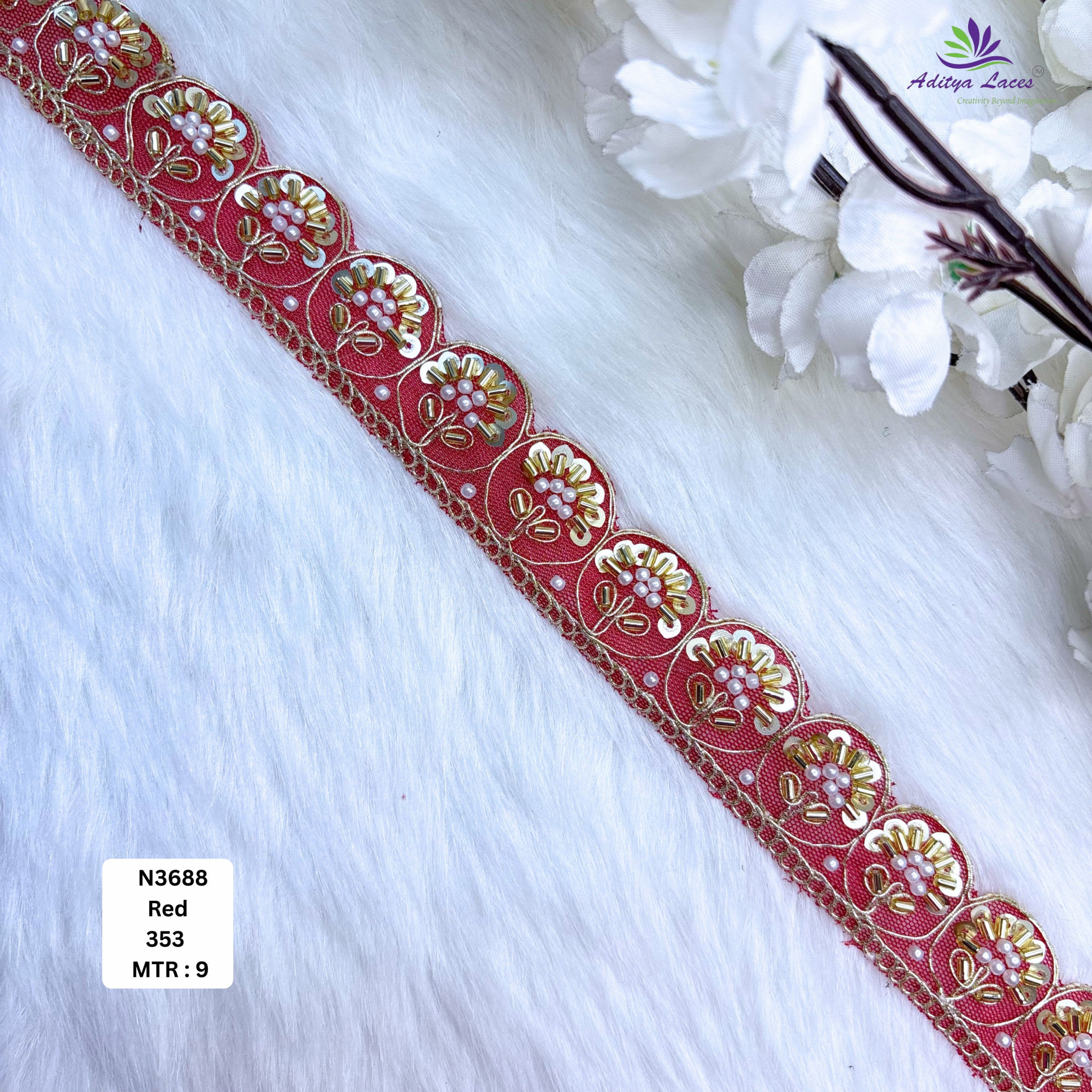 Stylish Embroidered Net Lace Border for Saree Bridal Wear