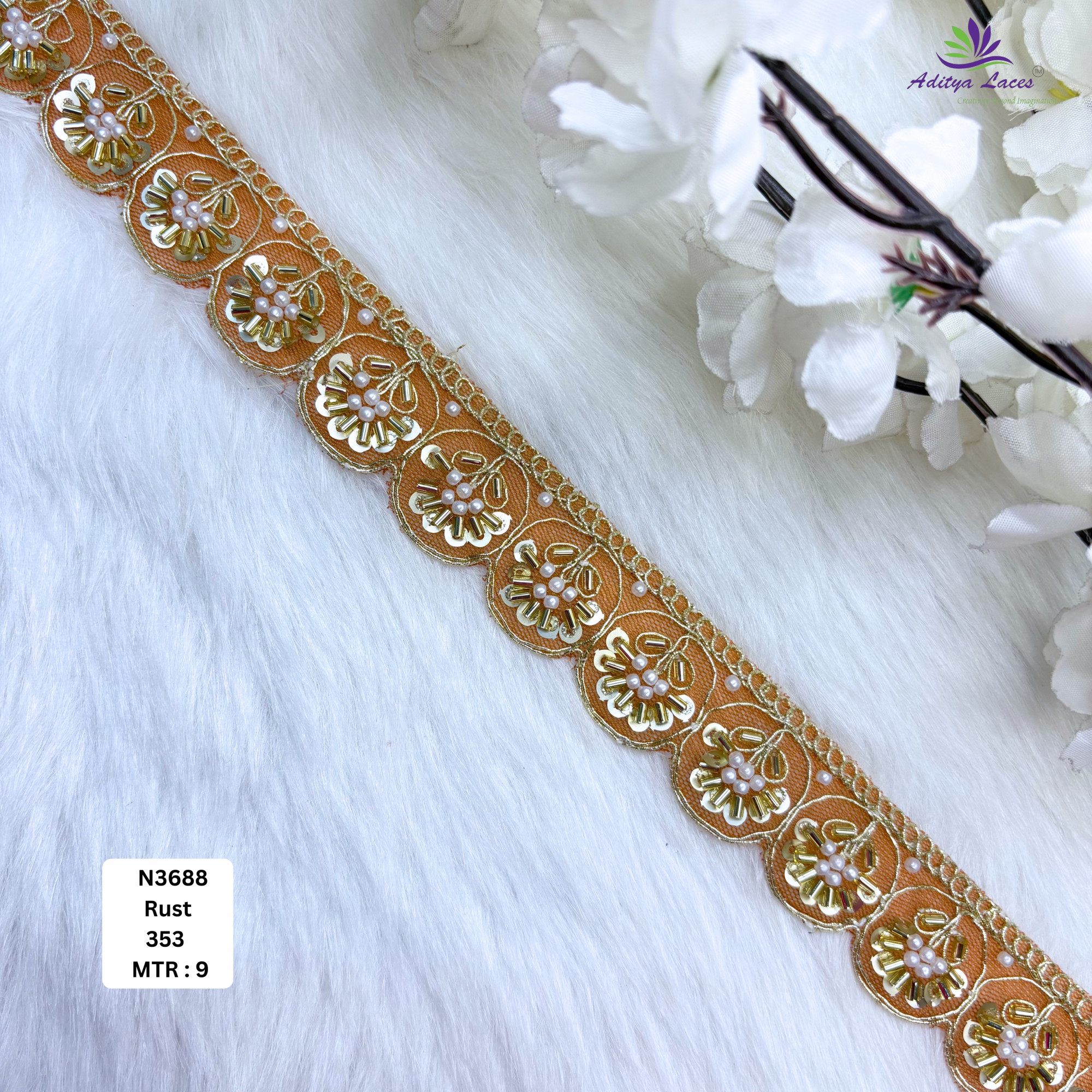 Stylish Embroidered Net Lace Border for Saree Bridal Wear