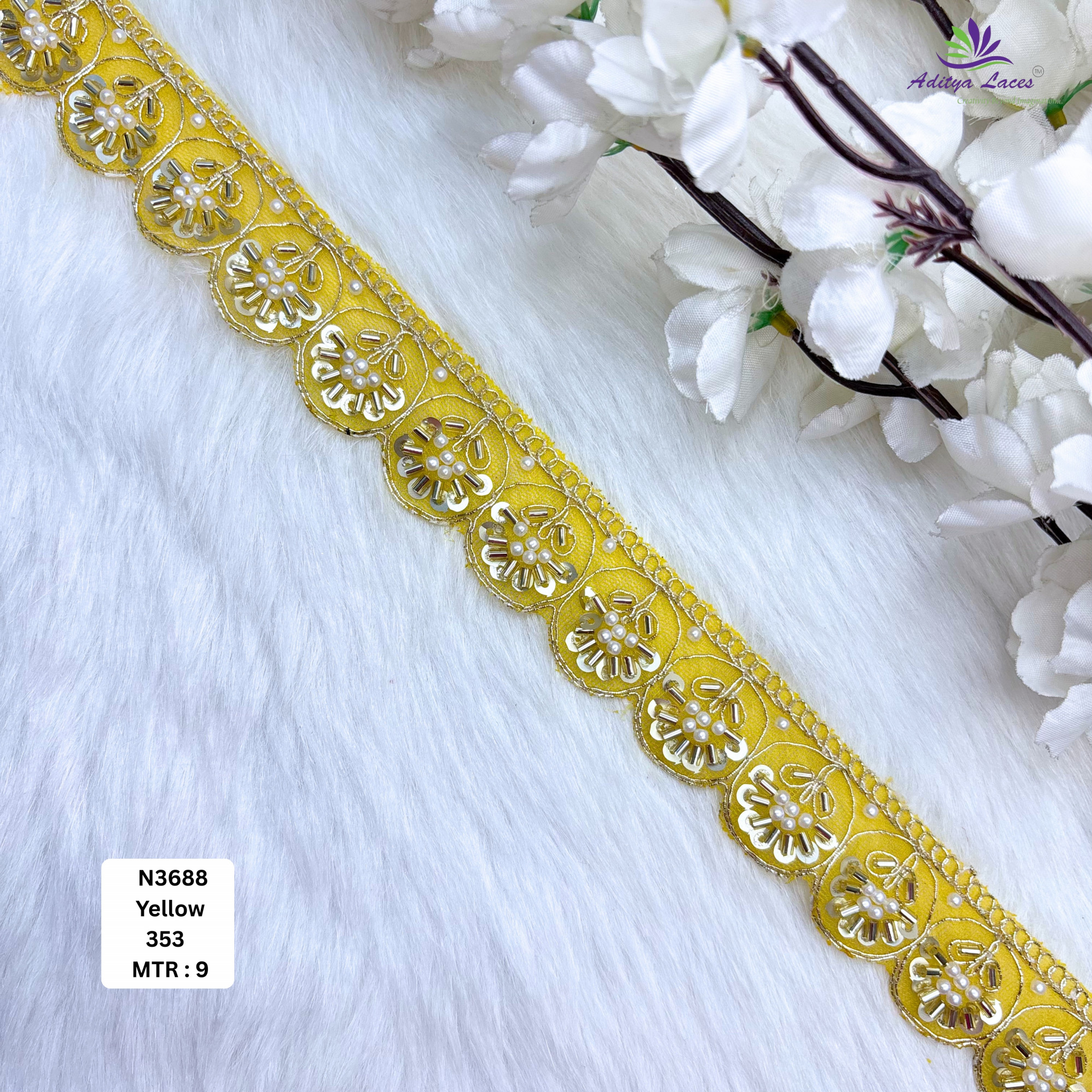 Stylish Embroidered Net Lace Border for Saree Bridal Wear