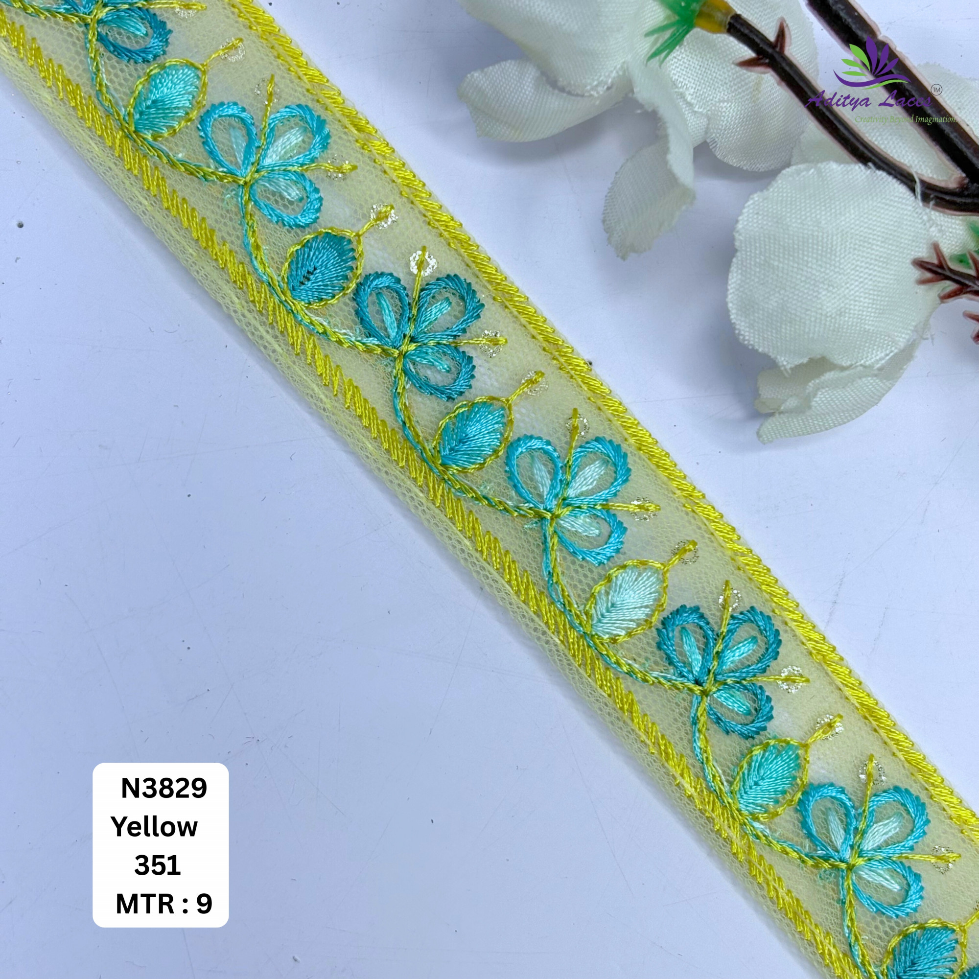 Stylish Embroidered Net Lace Border for Saree Bridal Wear