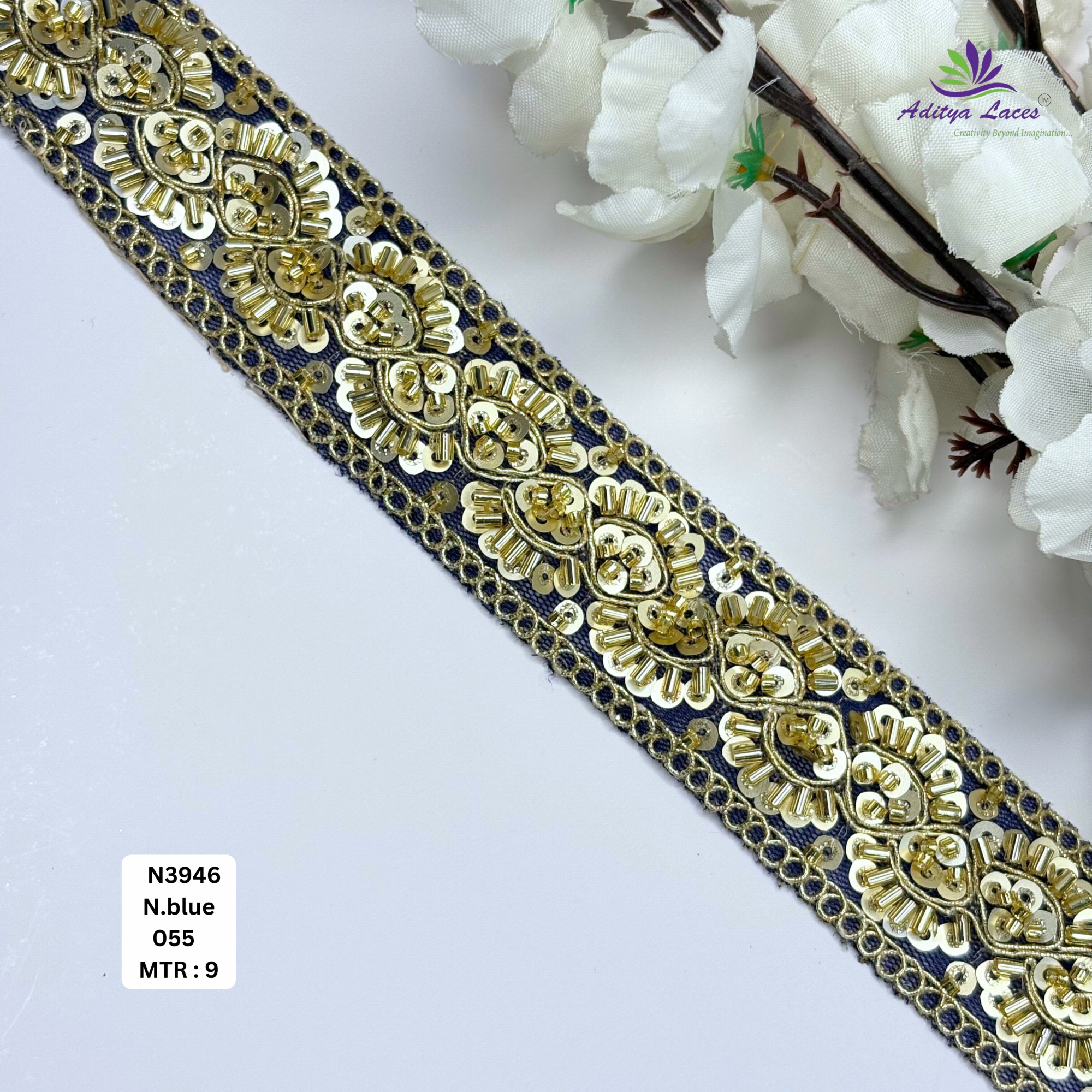 Royal Fancy Beaded Saree Lace for Kurti Dupatta
