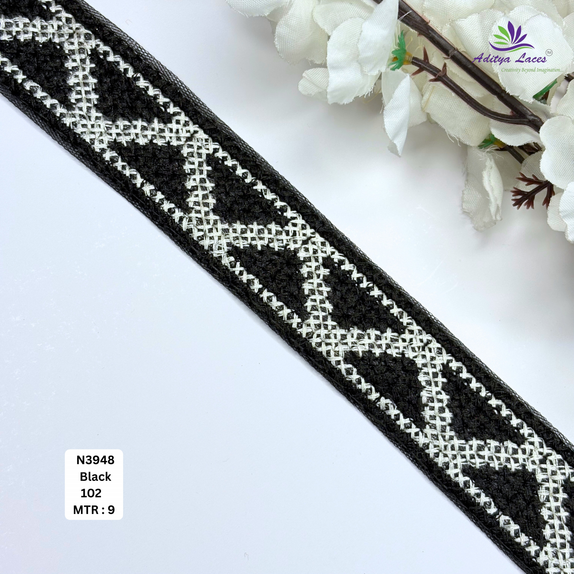 Premium Embroidered Net Lace Border for Saree Bridal Wear