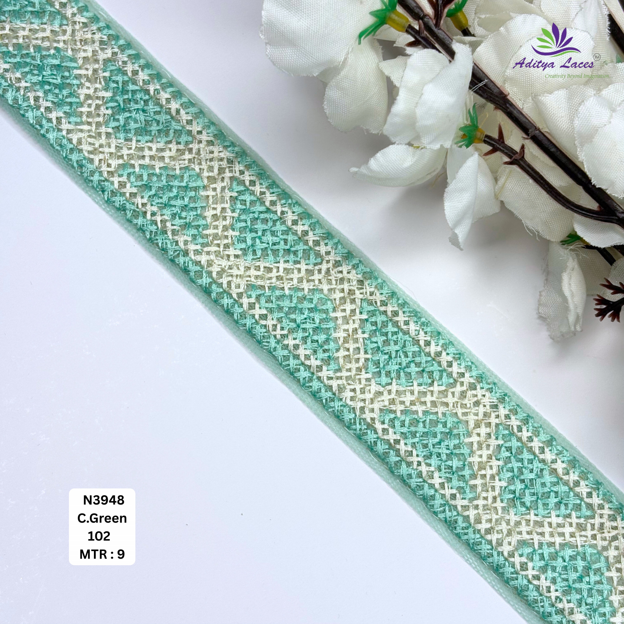 Premium Embroidered Net Lace Border for Saree Bridal Wear