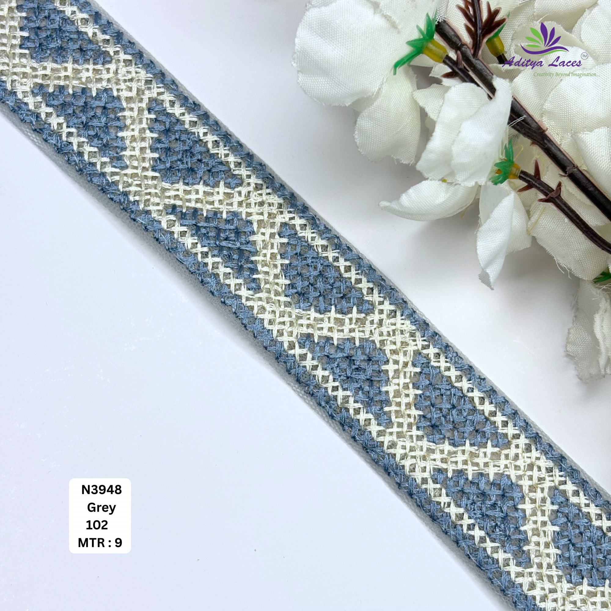 Premium Embroidered Net Lace Border for Saree Bridal Wear