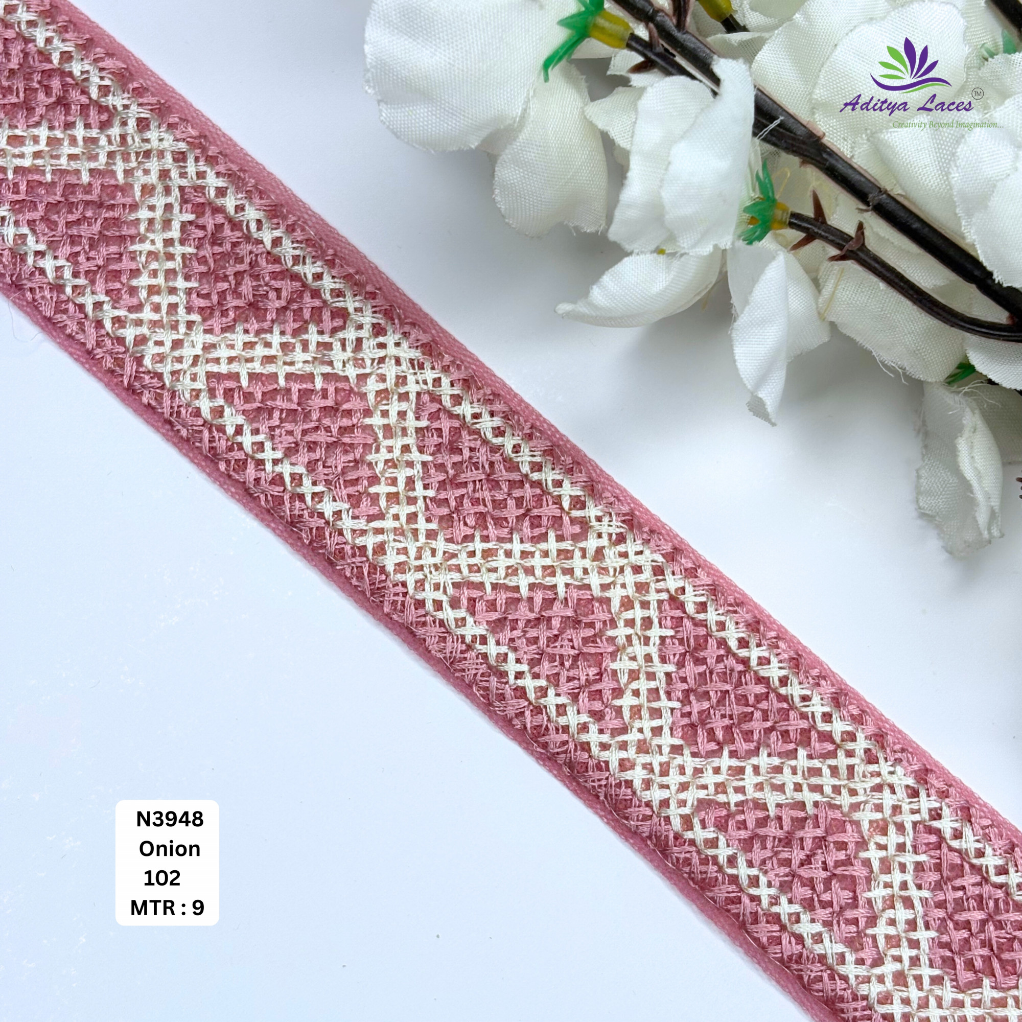 Premium Embroidered Net Lace Border for Saree Bridal Wear