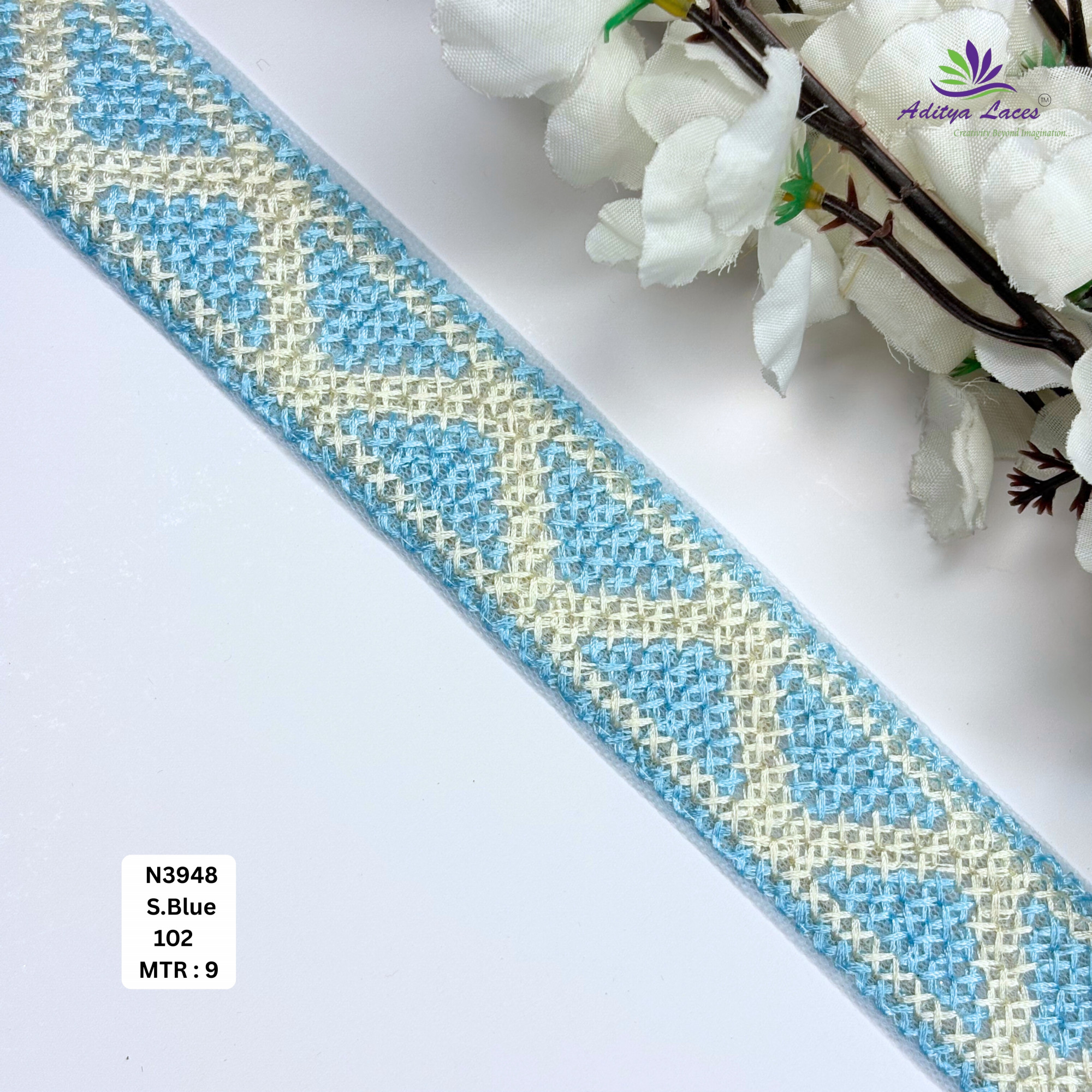 Premium Embroidered Net Lace Border for Saree Bridal Wear