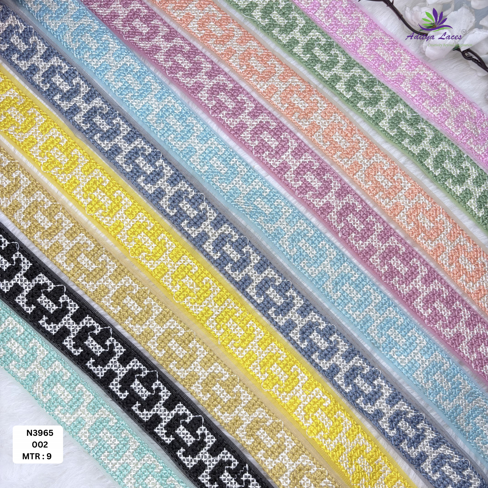 Pastel Net Category Embroidery Lace Trim Designer Saree Borders Bridal Fabric Embellishments