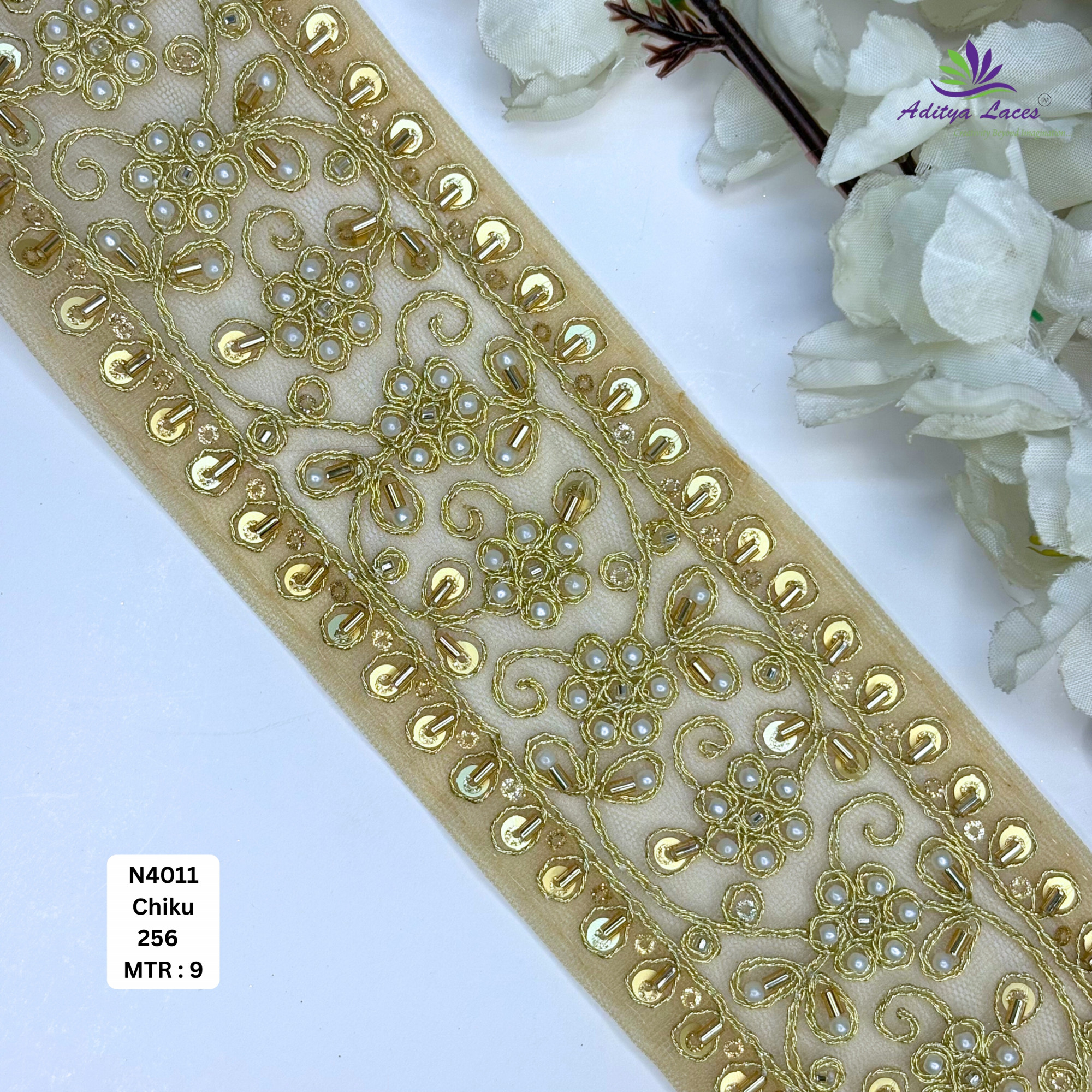 Party Wear Bridal Beads Lace for Designer Outfits