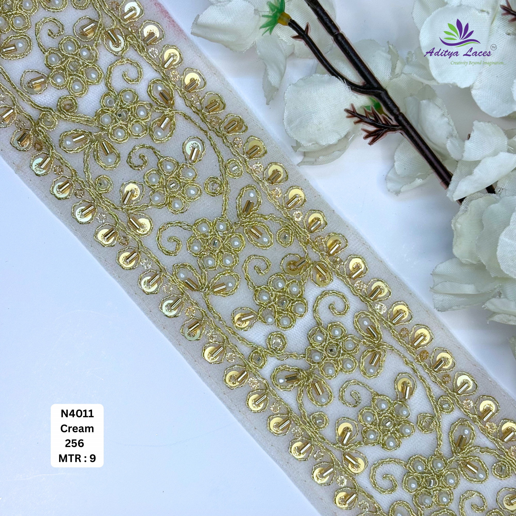 Party Wear Bridal Beads Lace for Designer Outfits