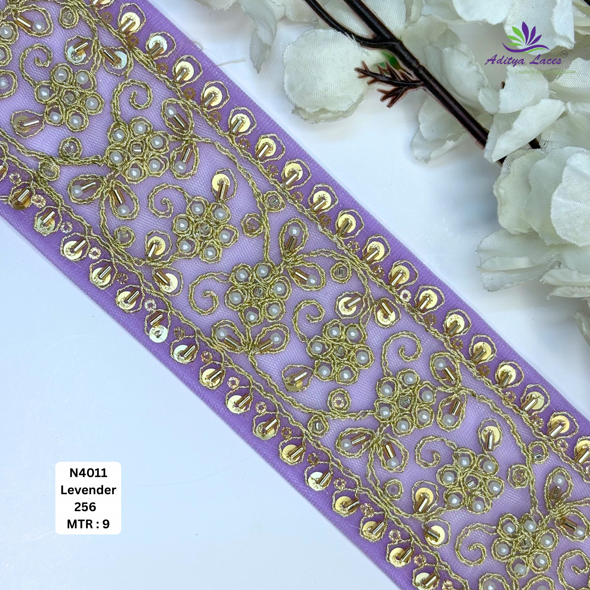 Party Wear Bridal Beads Lace for Designer Outfits