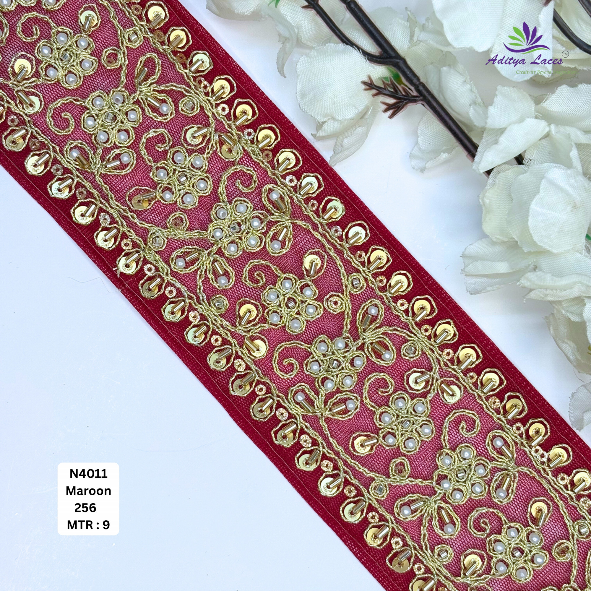 Party Wear Bridal Beads Lace for Designer Outfits