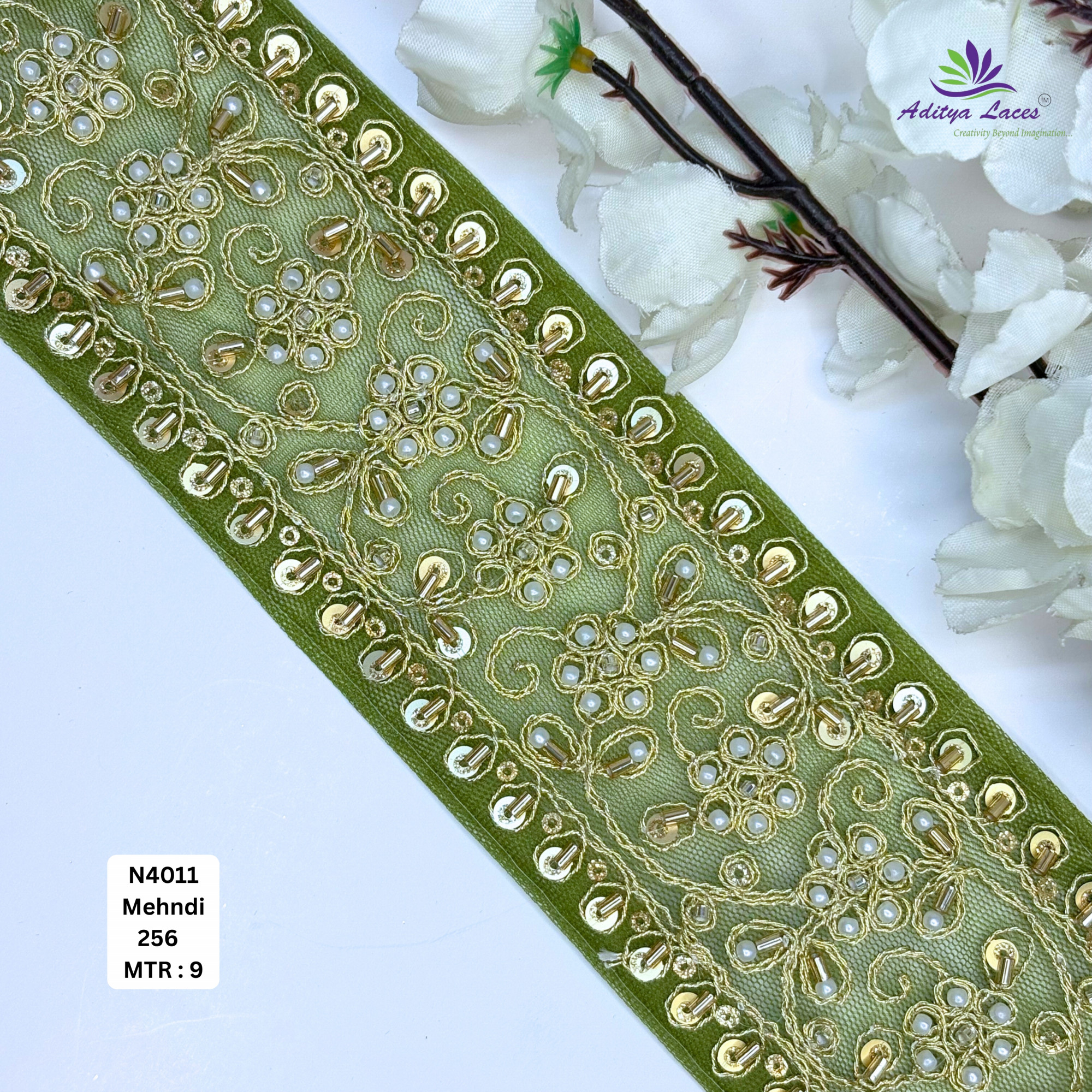 Party Wear Bridal Beads Lace for Designer Outfits